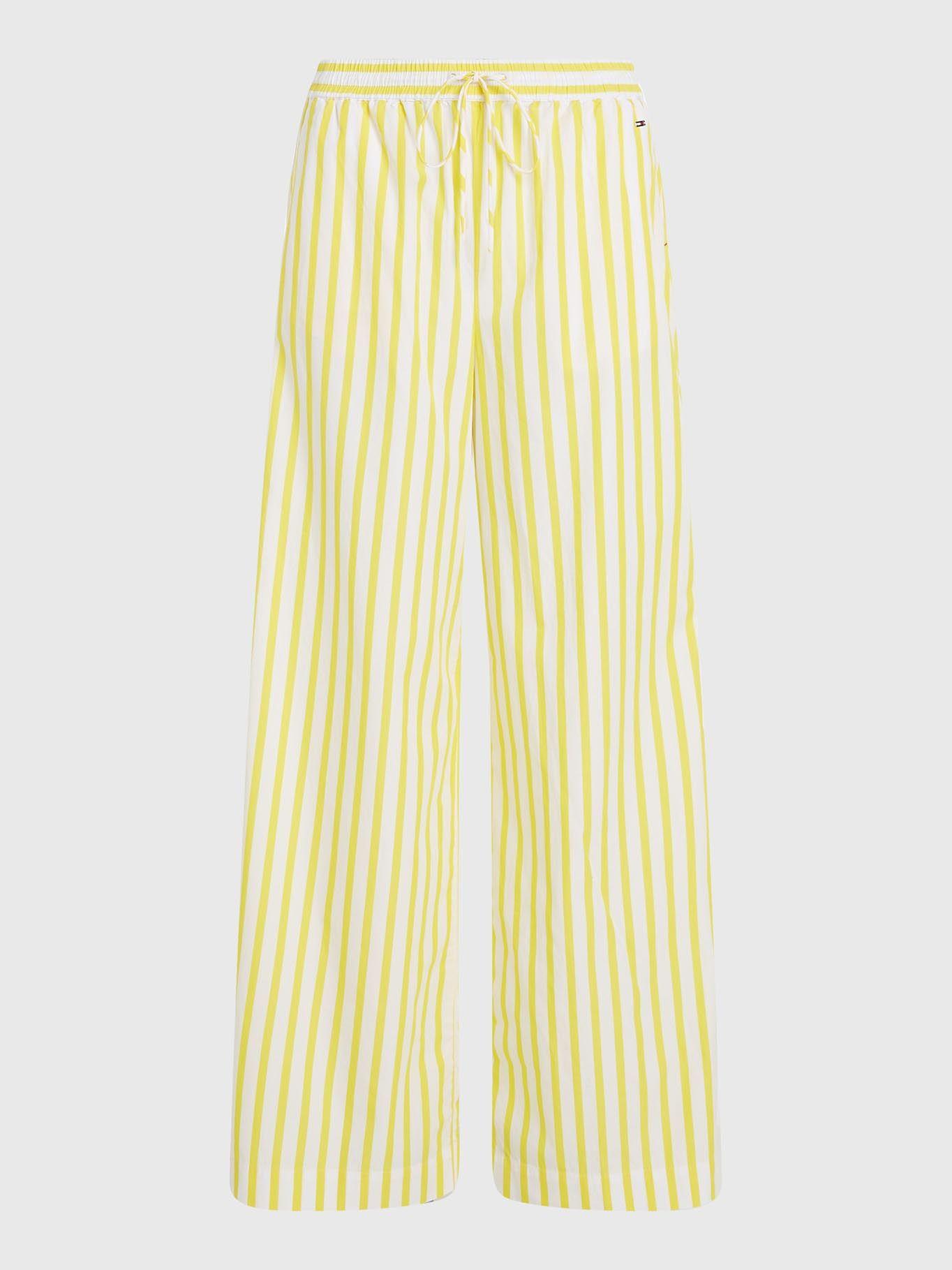 Pantalón Ancho A Rayas Amarillo Tommy Hilfiger-4