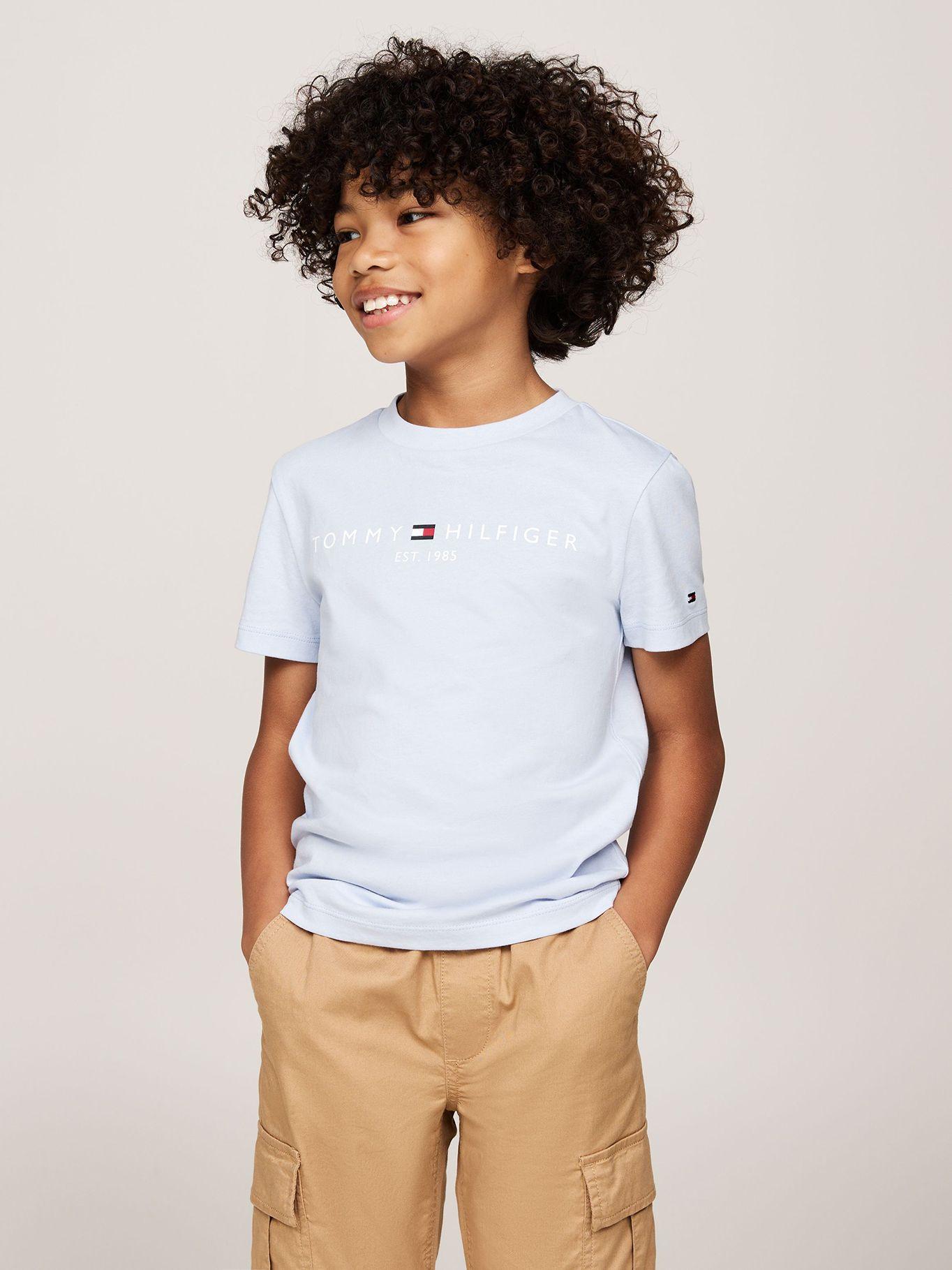 Polera De Niño Essential y Logo Celeste Tommy Hilfiger-0