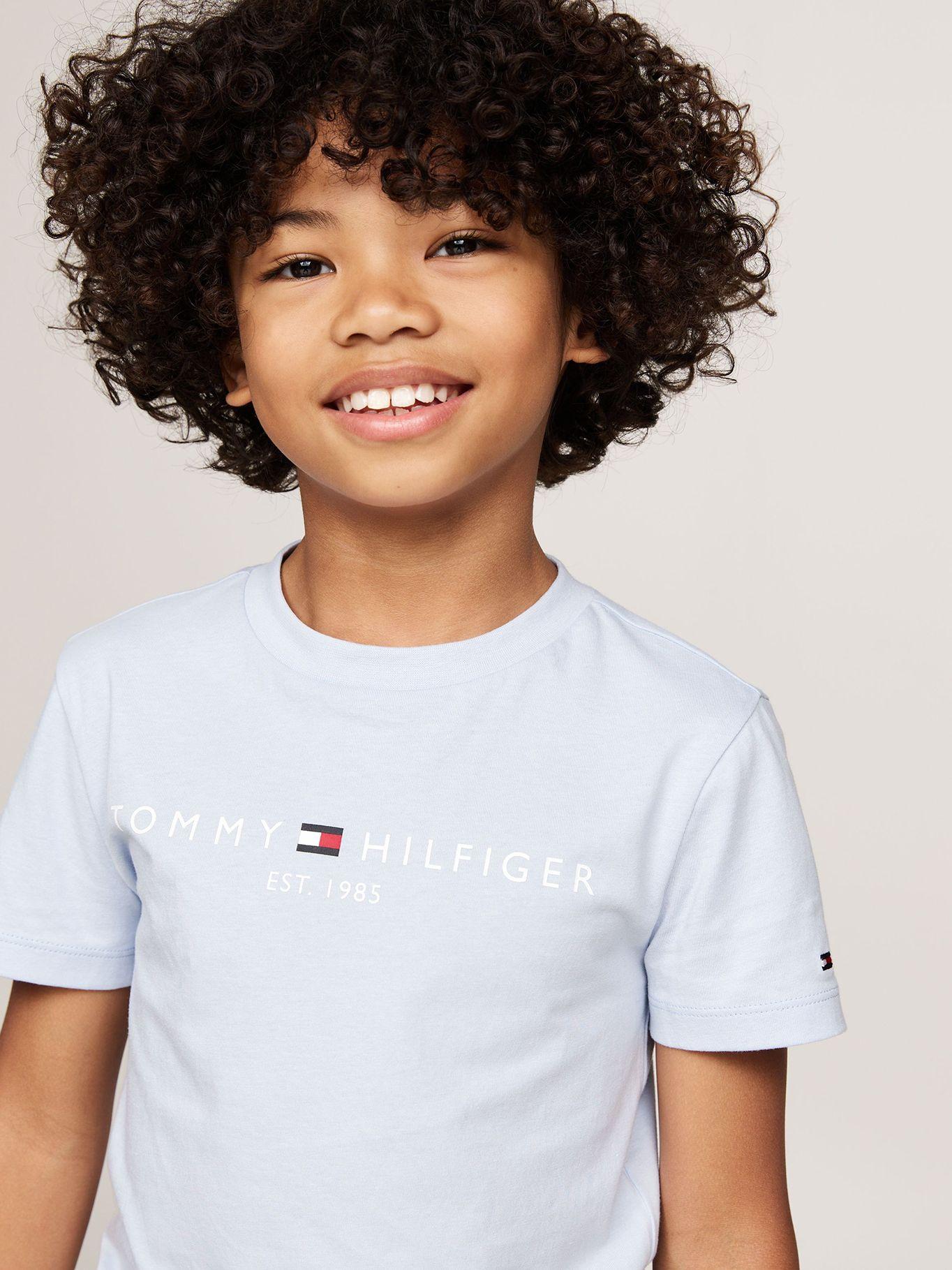 Polera De Niño Essential y Logo Celeste Tommy Hilfiger-3