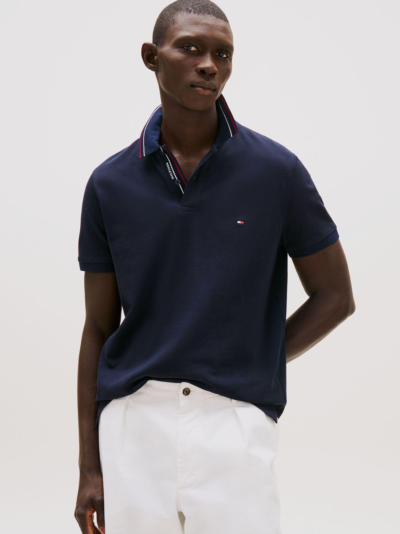 Polo Cuello Ribeteado Regular DW5 Azul Tommy Hilfiger-0