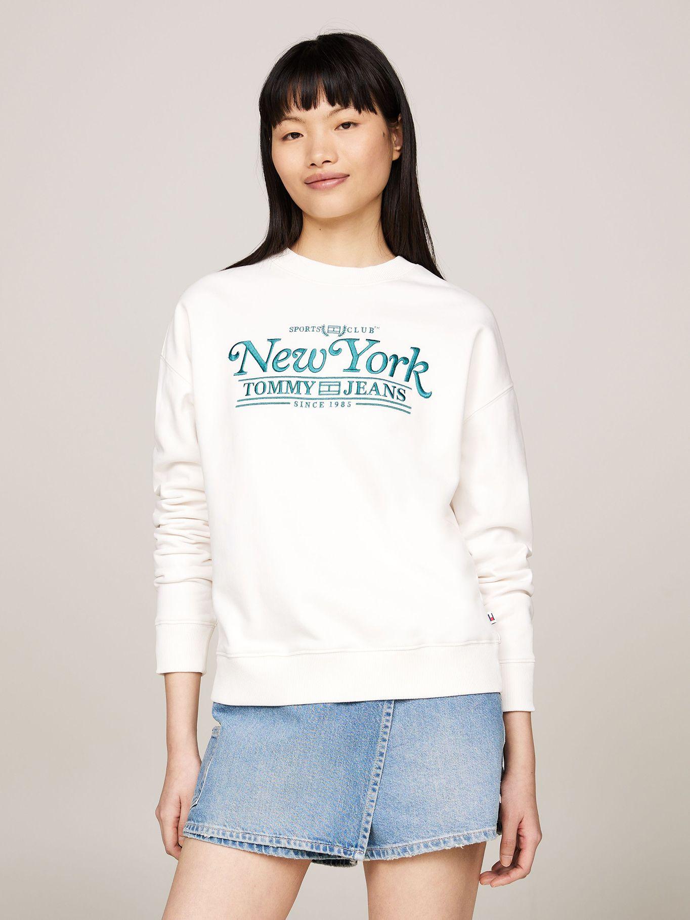 Polerón Relaxed Varsity Logo Blanco Tommy Jeans-0