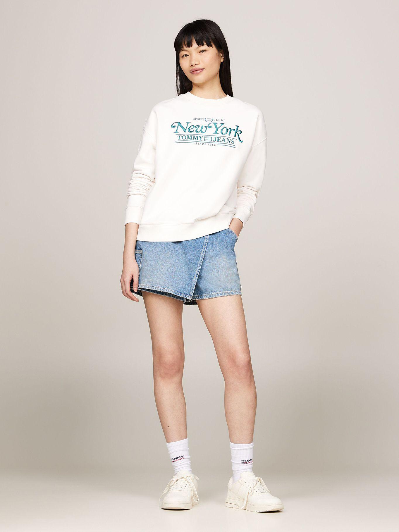 Polerón Relaxed Varsity Logo Blanco Tommy Jeans-1