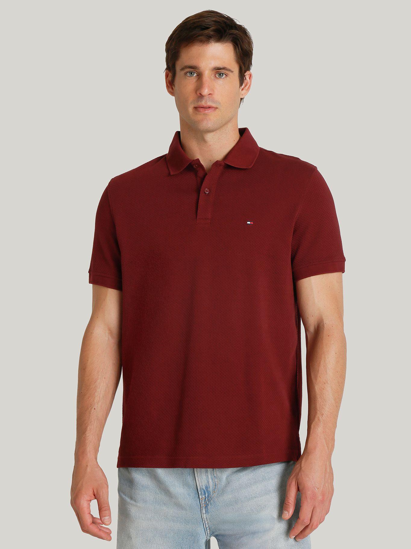Polo Waffle Con Logo Regular Fit Rojo Tommy Hilfiger-0