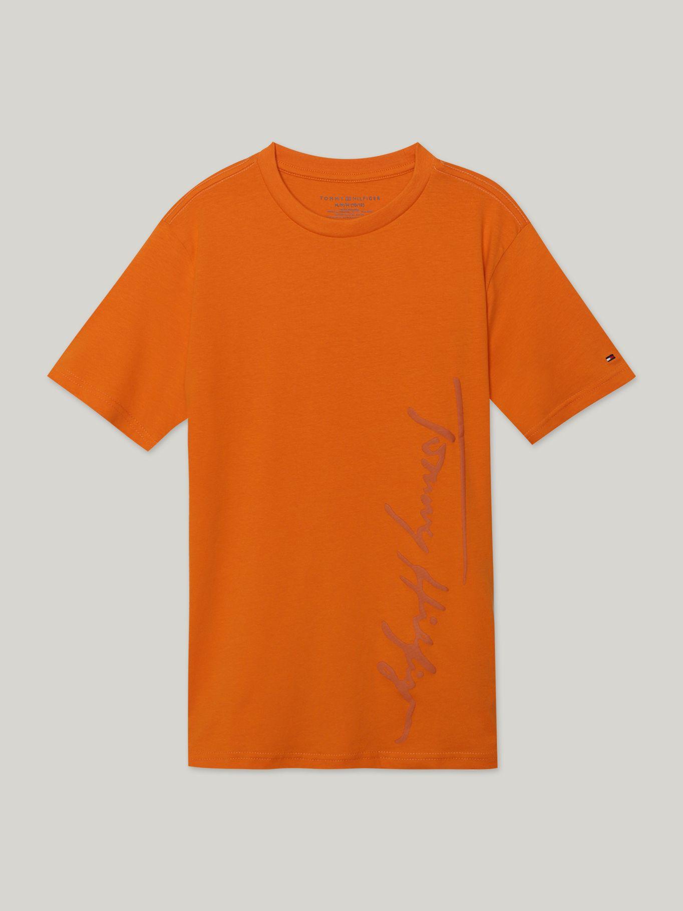 Polera Niño Script Runner Logo Naranjo Tommy Hilfiger-0