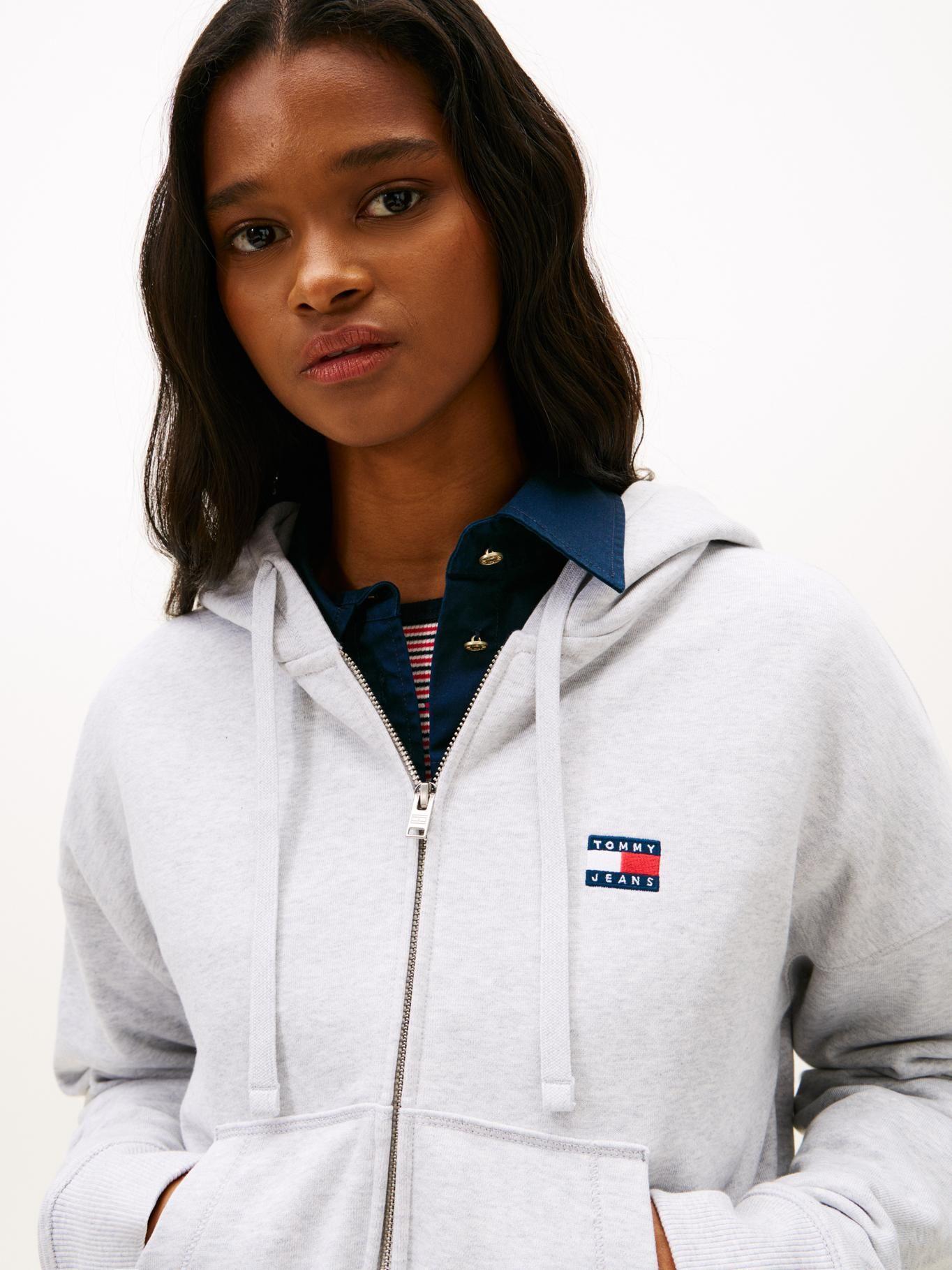 Polerón Hoodie Con Cierre Tommy Jeans Gris-3