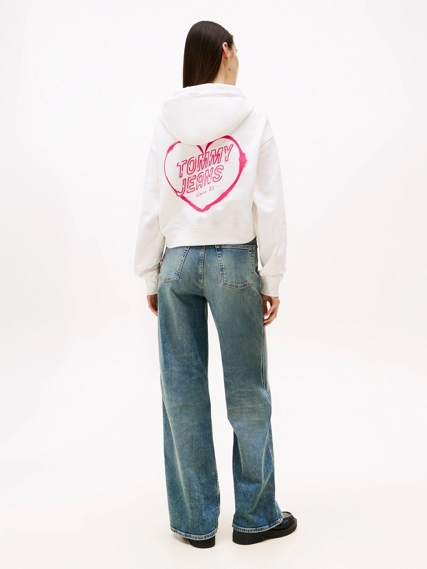Polerón Hoodie Relaxed Cropped Blanco YBL Tommy Jeans-2