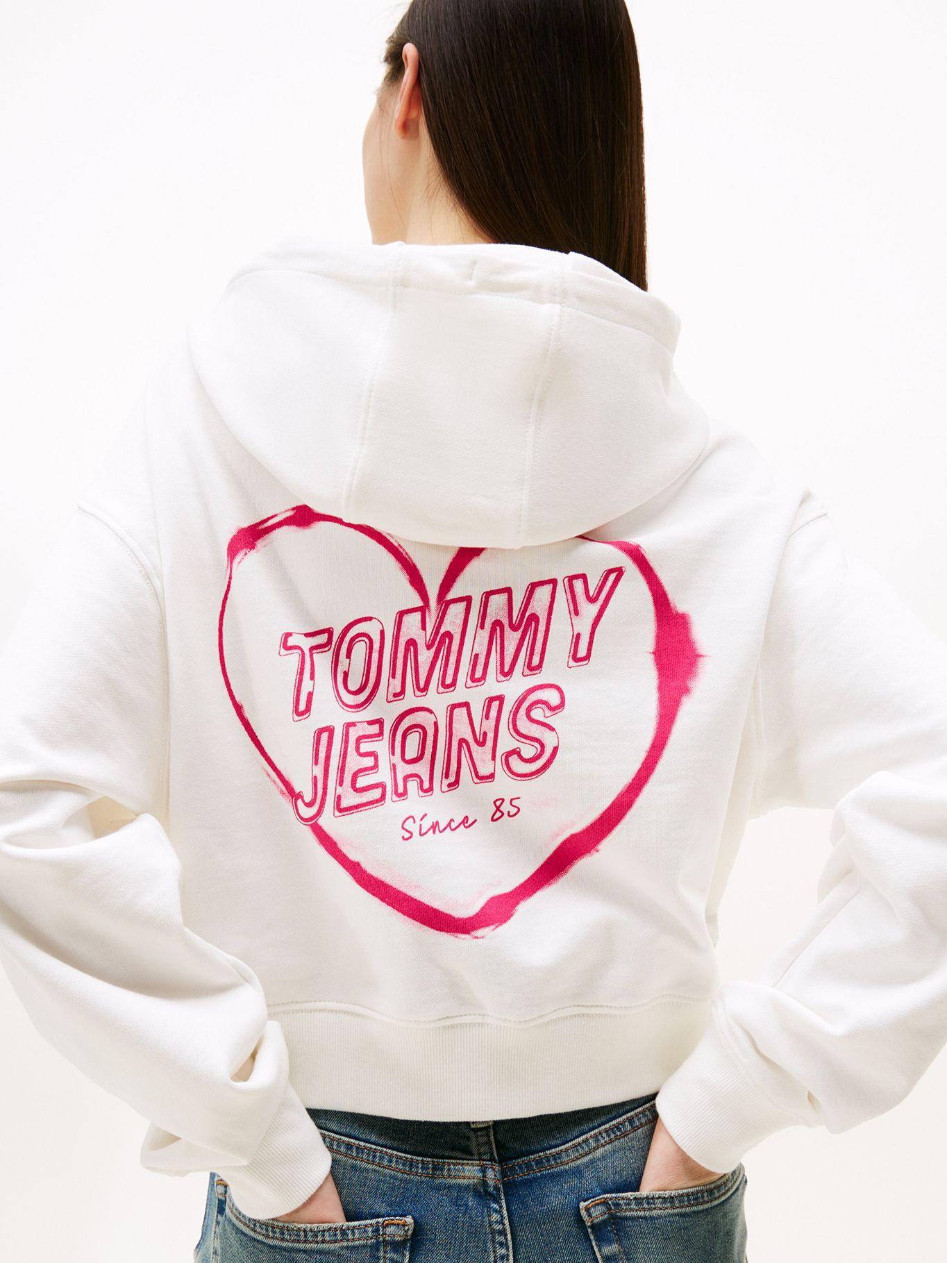 Polerón Hoodie Relaxed Cropped Blanco YBL Tommy Jeans-3