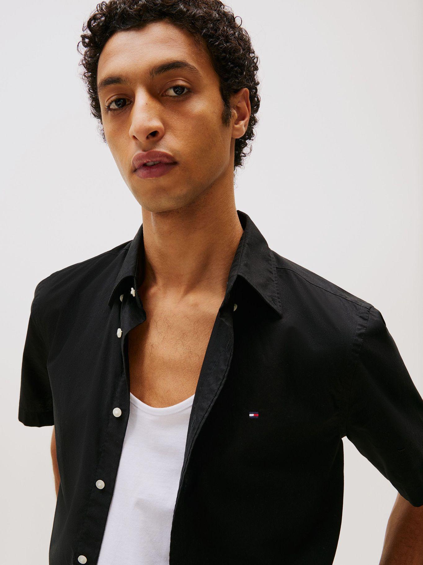 Camisa Flex Poplin Solid Negro Tommy Hilfiger-3