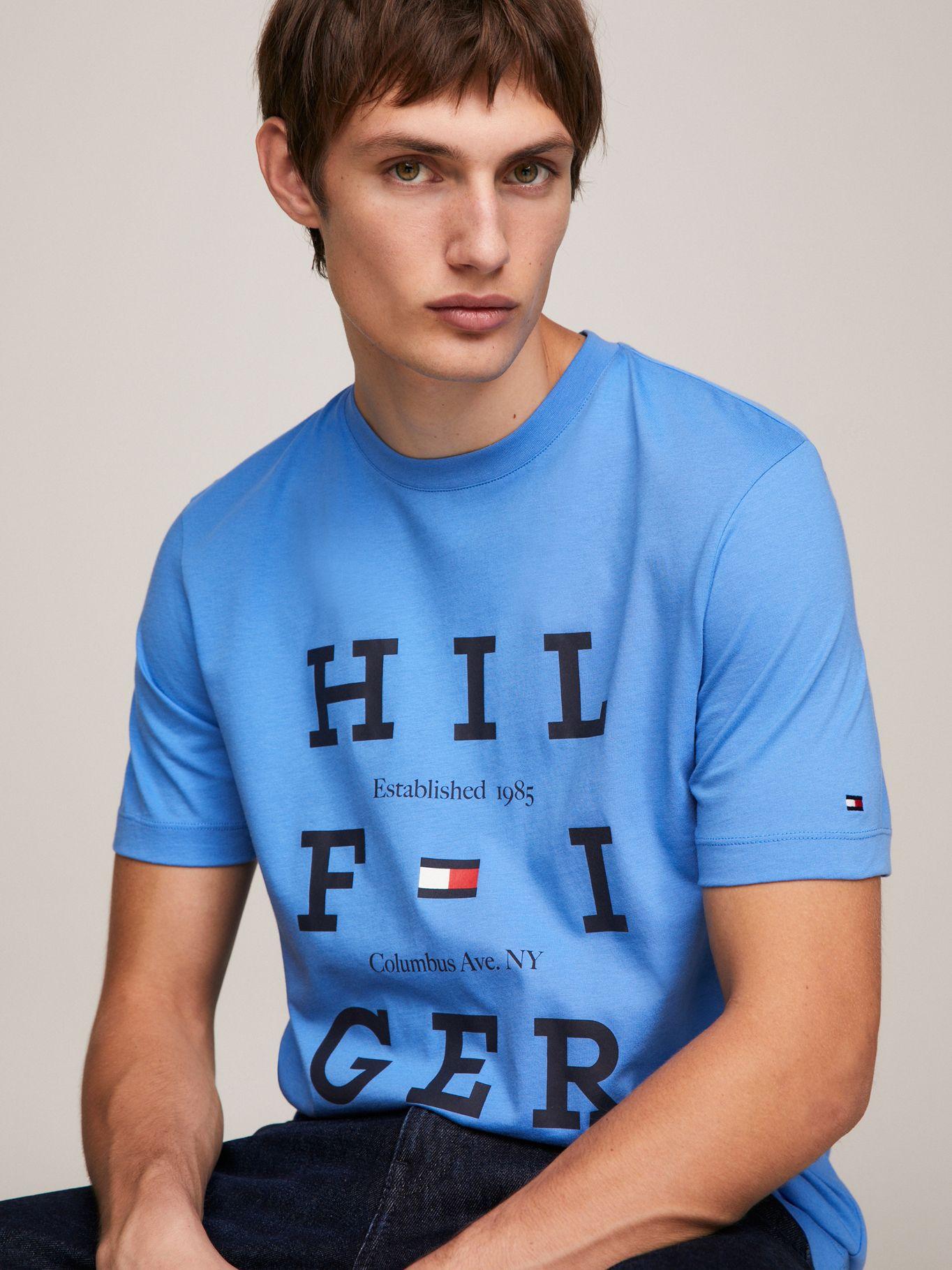 Polera Box Flag Logo Celeste Tommy Hilfiger-3