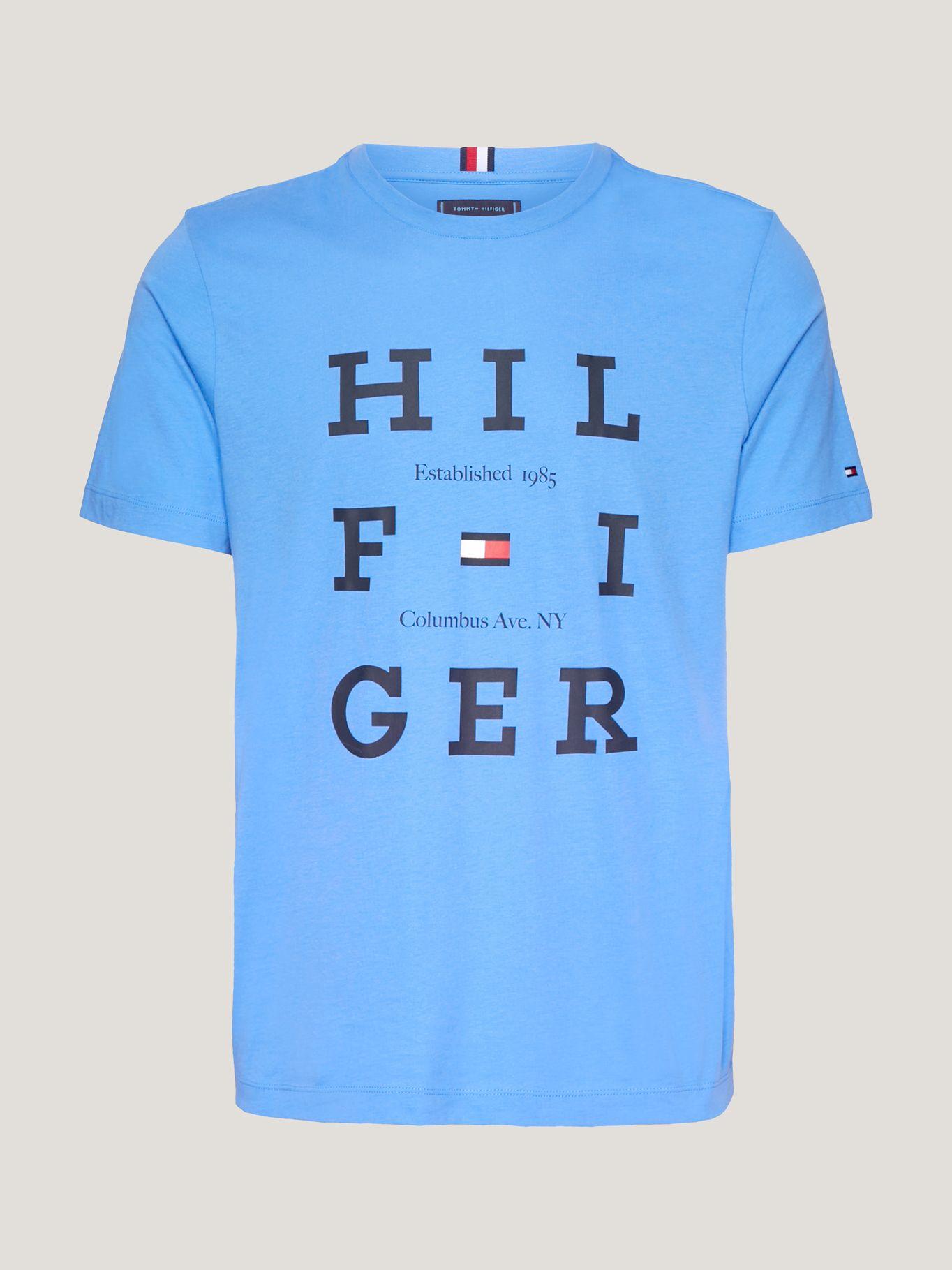 Polera Box Flag Logo Celeste Tommy Hilfiger-4