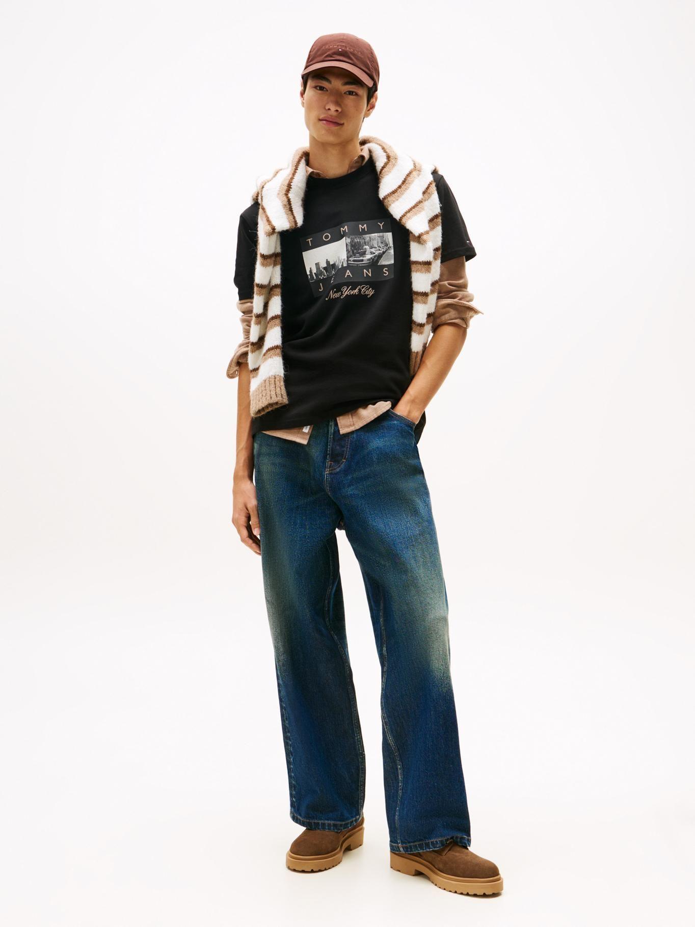 Polera Photo Flag Logo Regular Fit Negro Tommy Jeans-1