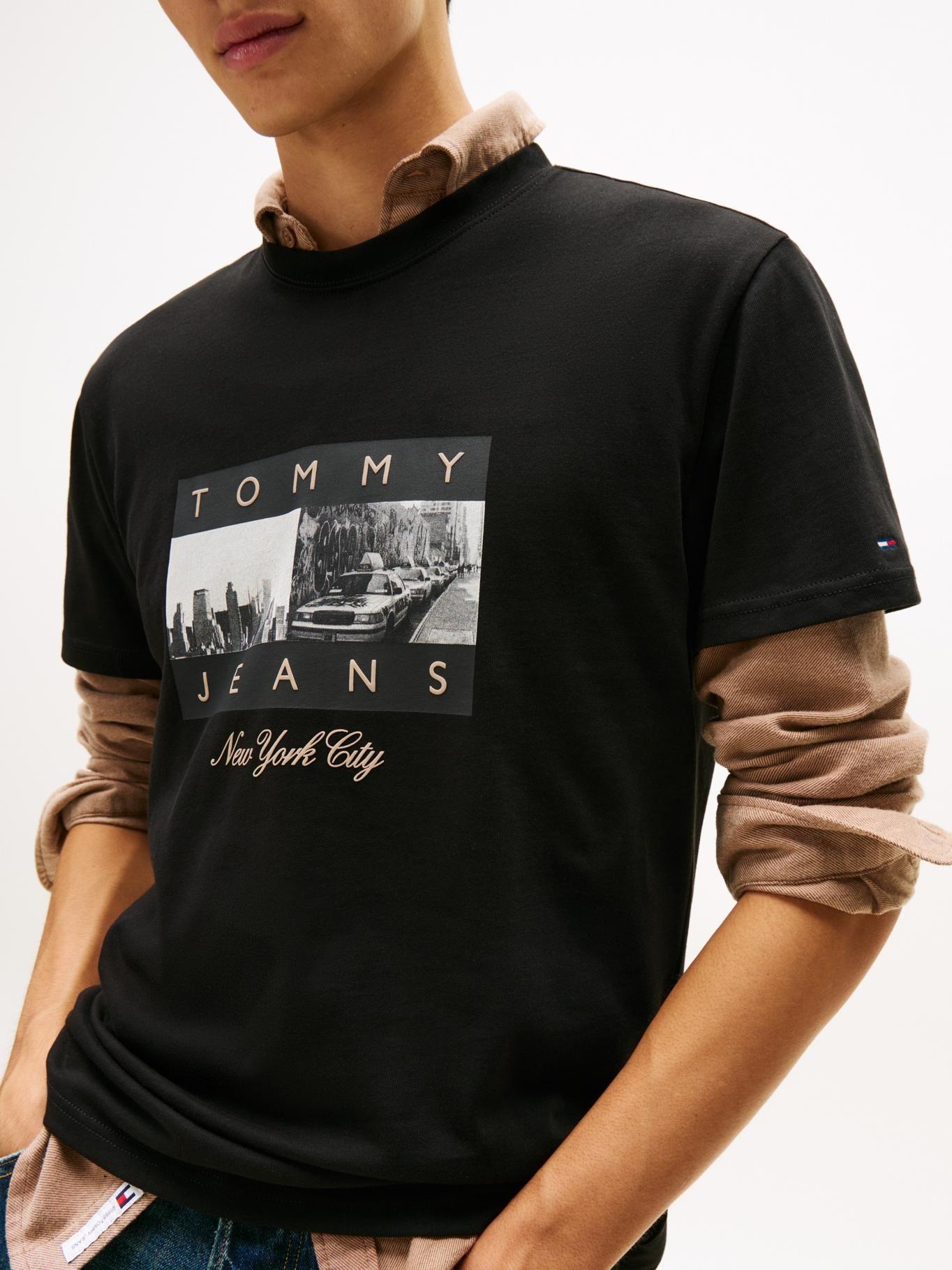 Polera Photo Flag Logo Regular Fit Negro Tommy Jeans-3
