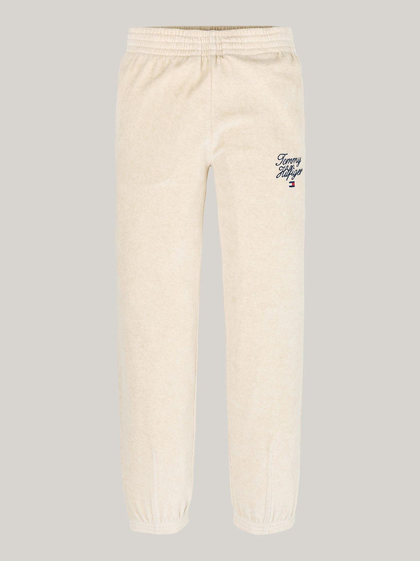Joggers De Niña Con Logo Script Beige Tommy Hilfiger-4