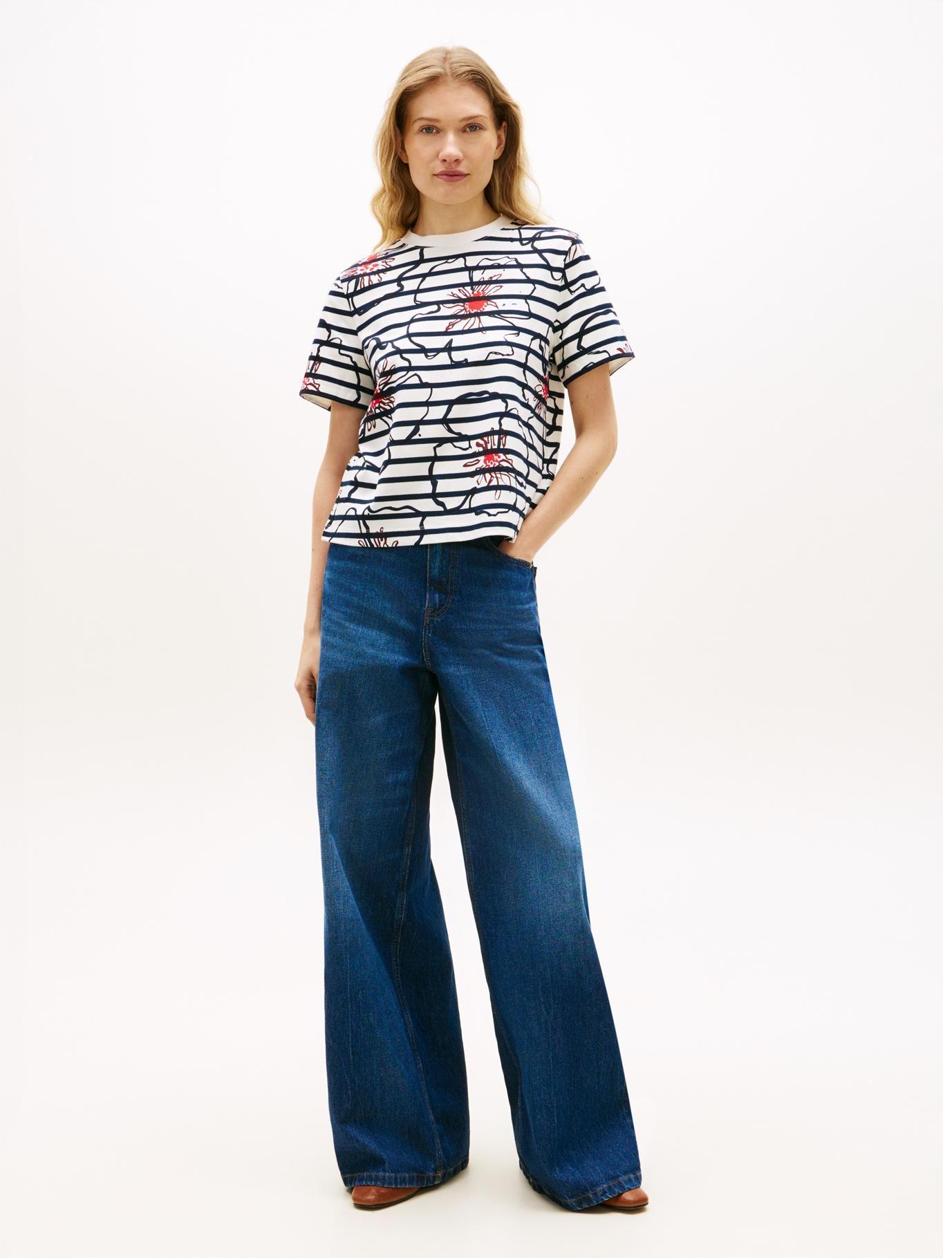 Polera Interlock Con Flores Regular Fit-1