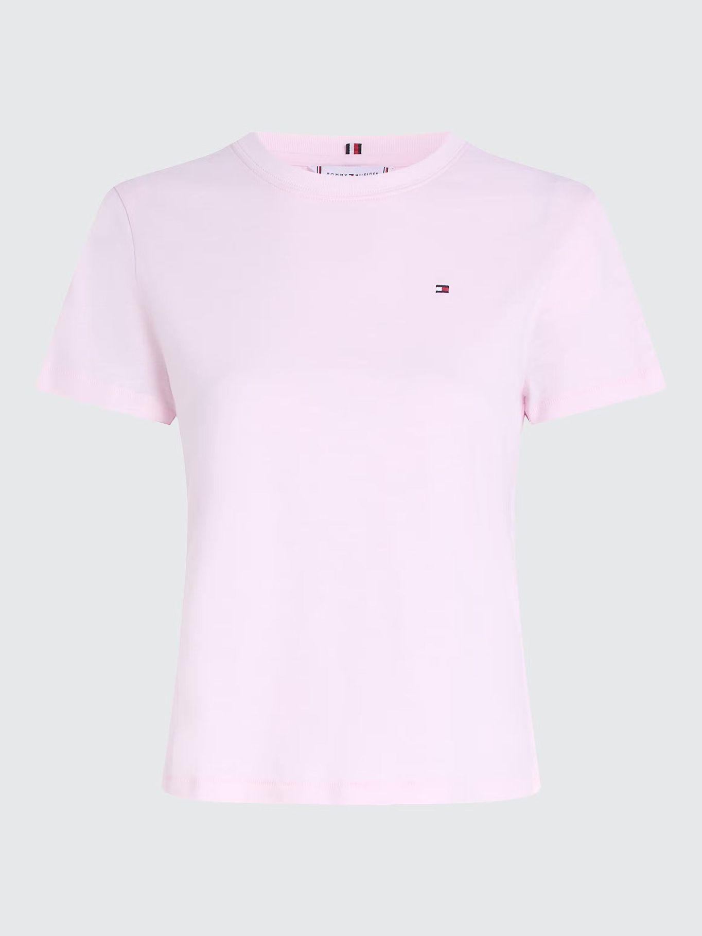 Polera De Corte Regular Con Logo Rosado Tommy Hilfiger-4