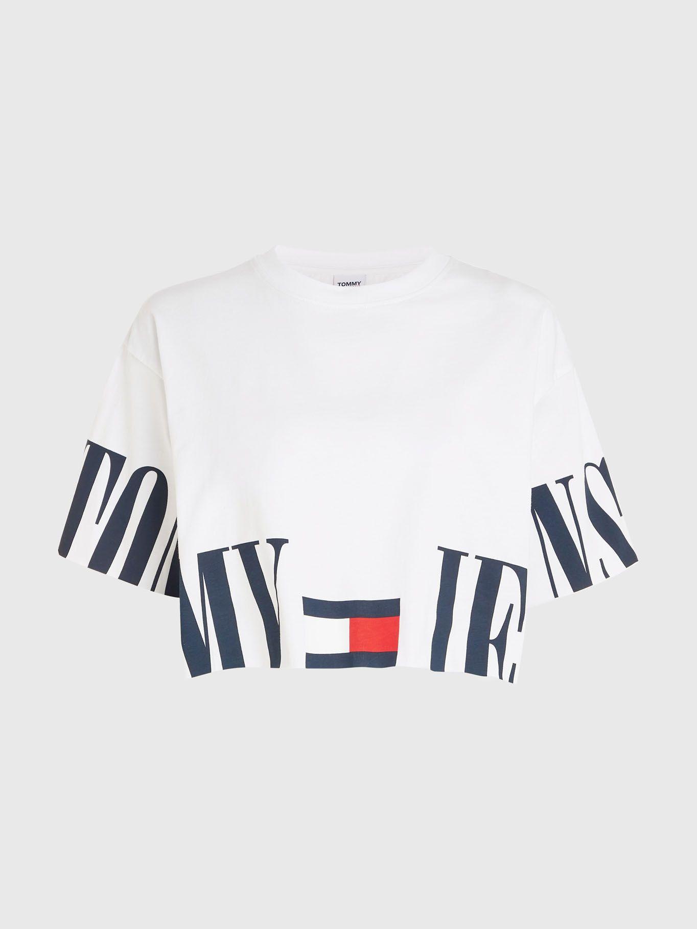 Polera Oversize Cropped Con Logo Blanco Tommy Jeans-4