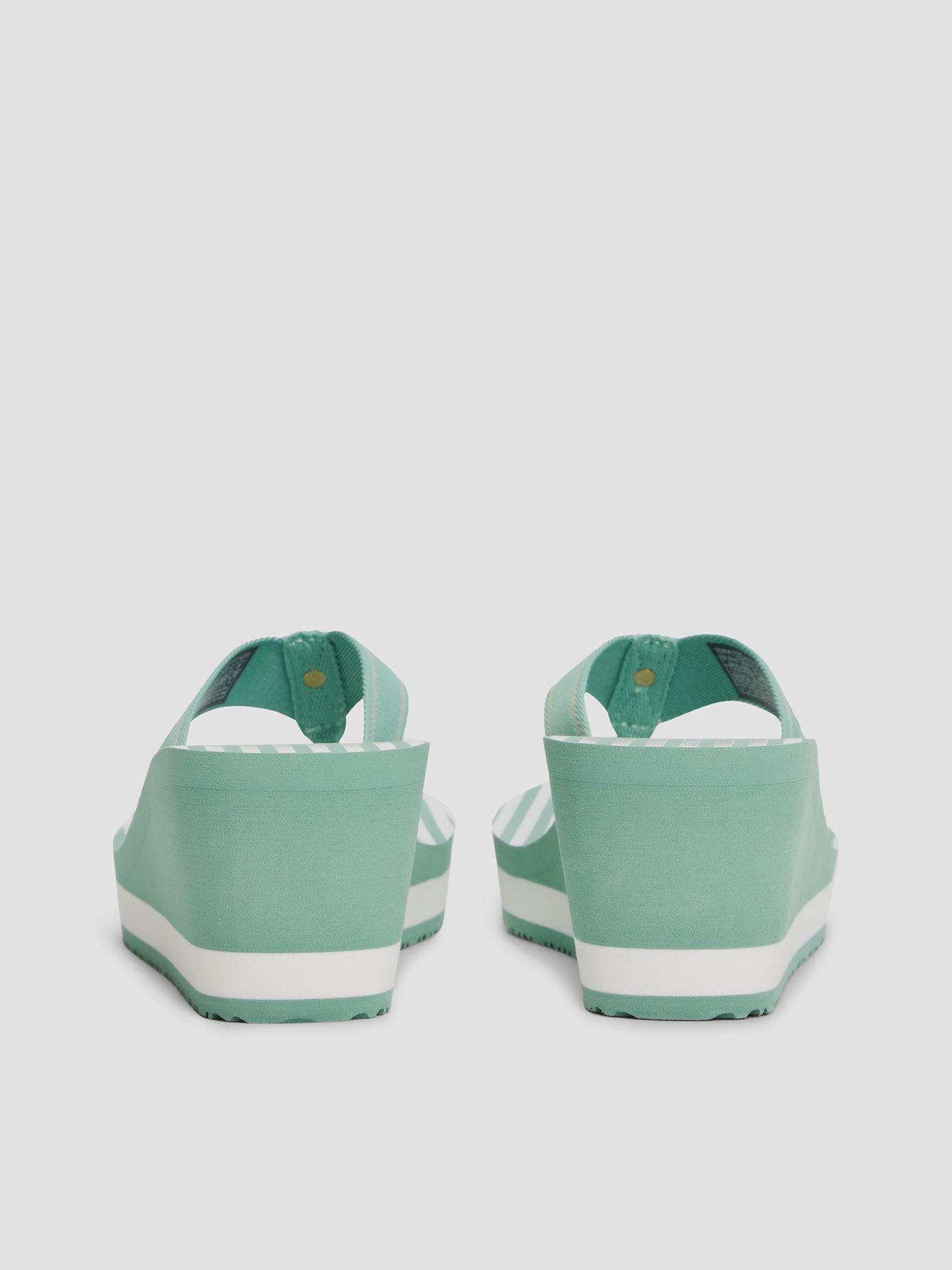 Sandalias De Cuña Con Logo Y Rayas Verde Tommy Hilfiger-1