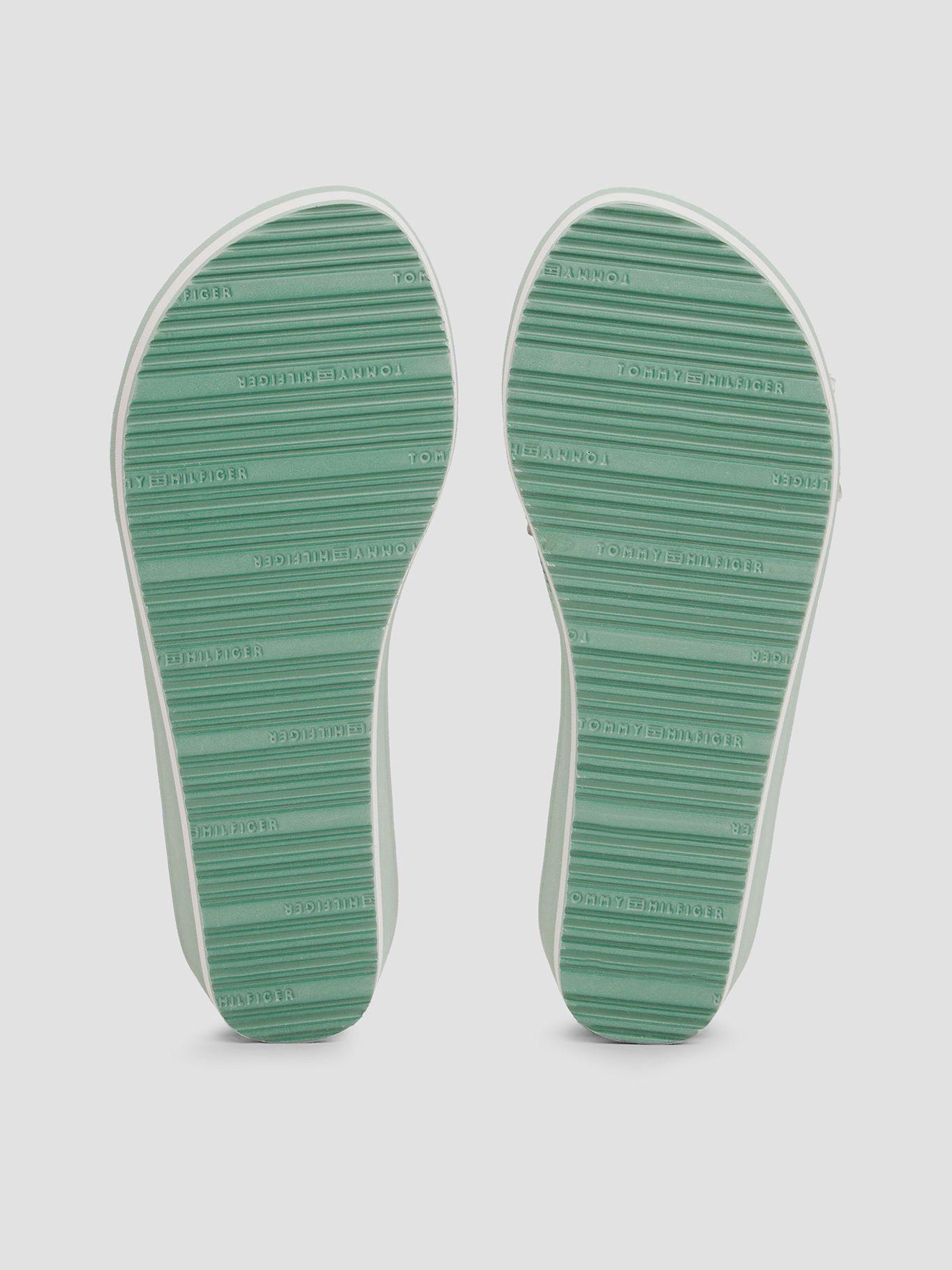 Sandalias De Cuña Con Logo Y Rayas Verde Tommy Hilfiger-3