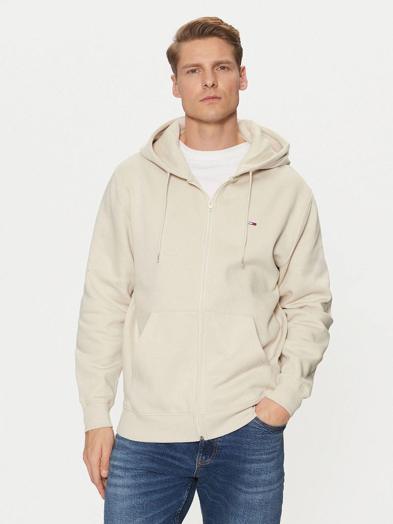 Polerón Hoodie Con Cierre De Cremallera Beige Tommy Jeans-0