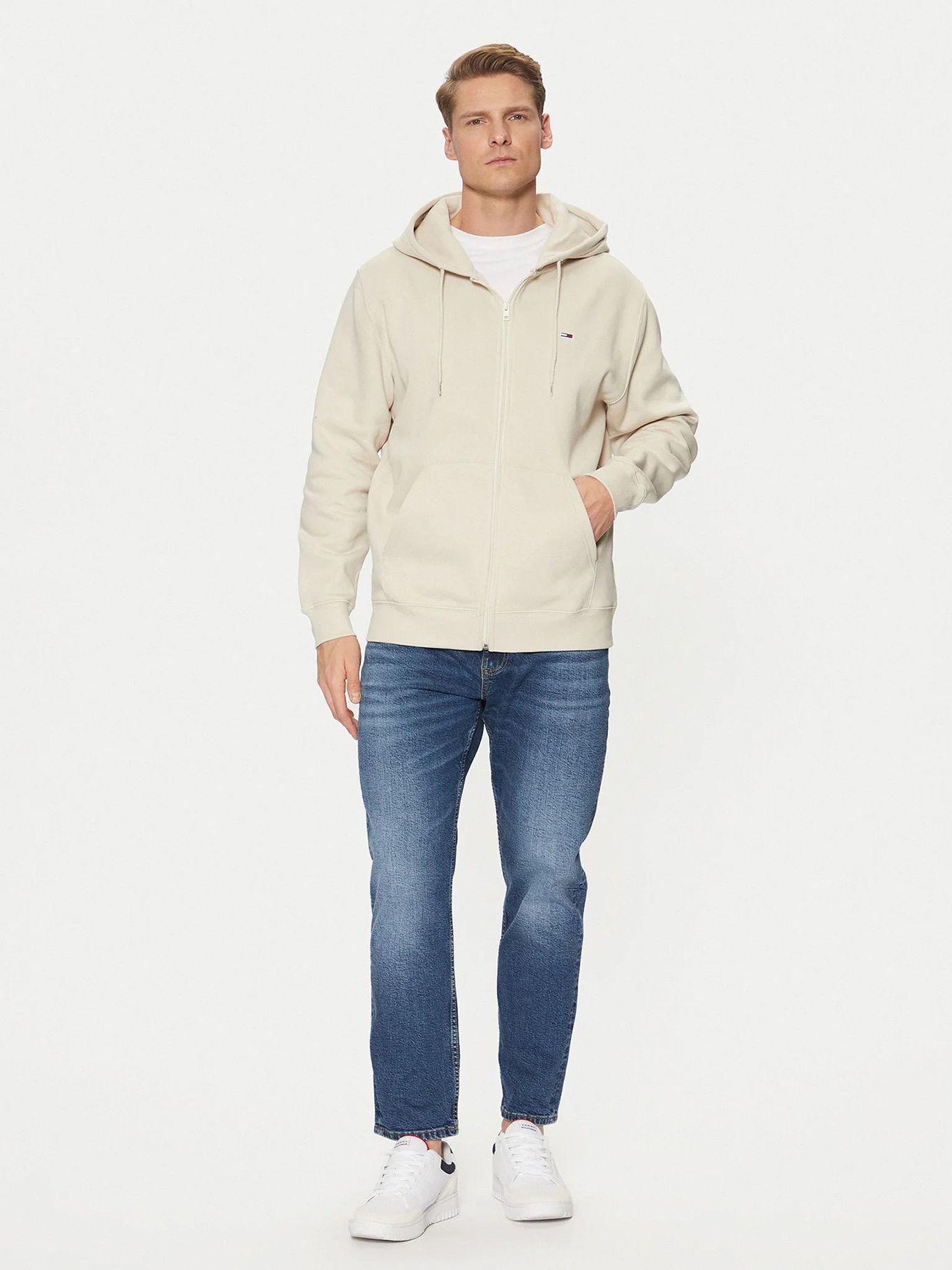 Polerón Hoodie Con Cierre De Cremallera Beige Tommy Jeans-1