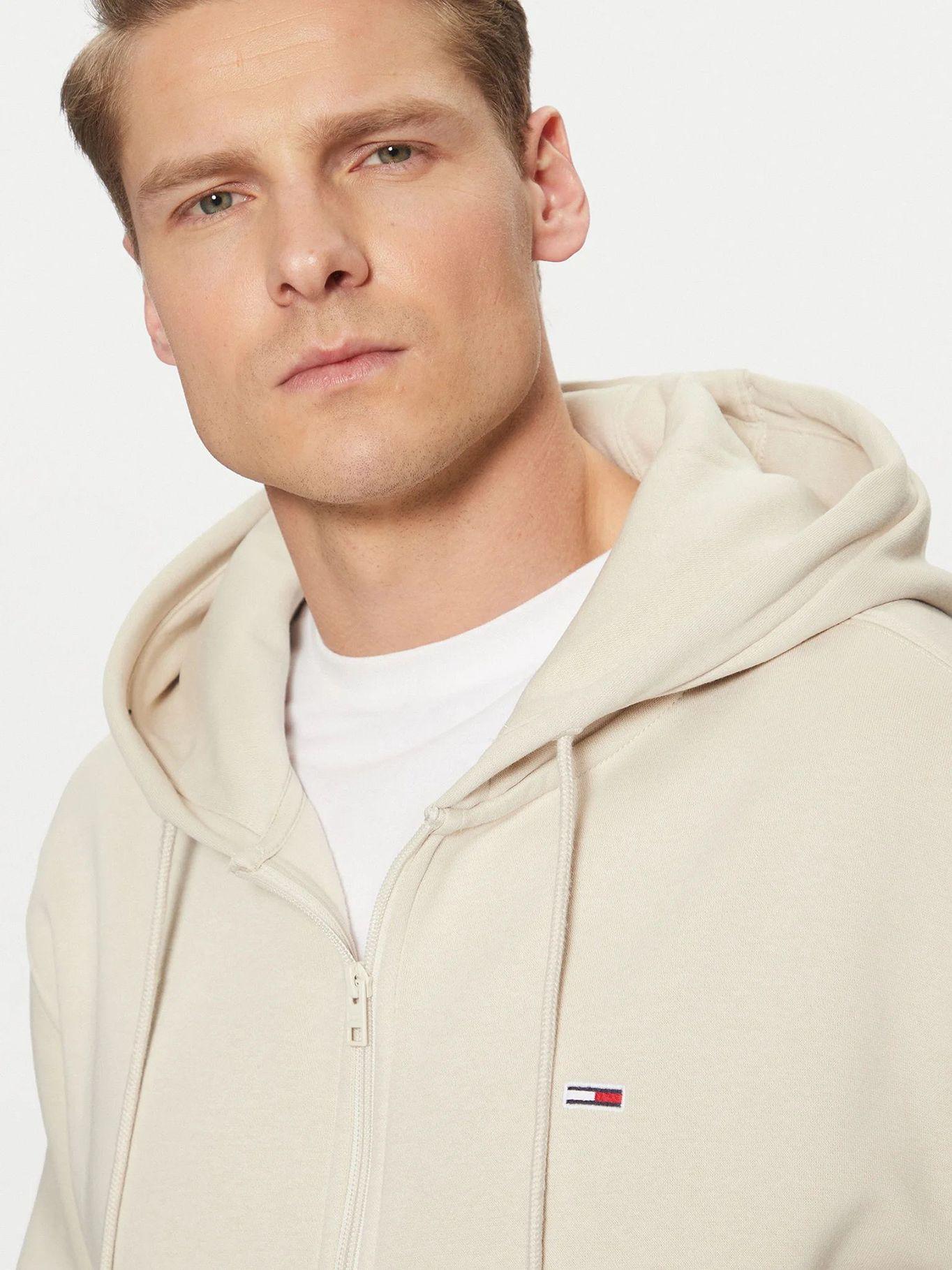 Polerón Hoodie Con Cierre De Cremallera Beige Tommy Jeans-3