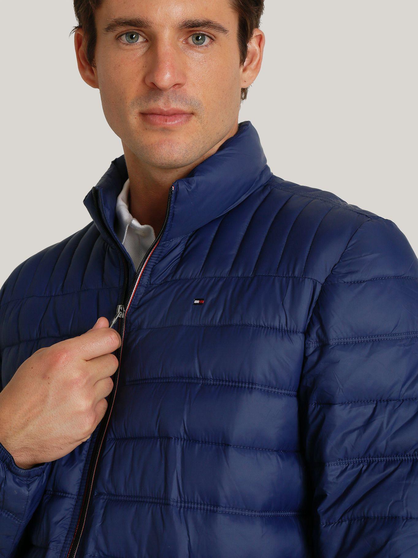 Parka Acolchada Ligera Con Logo Azul Tommy Hilfiger-4