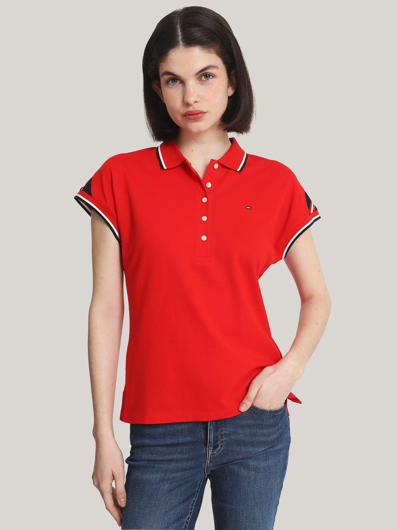 Polo De Manga Stripe Regular Fit Rojo Tommy Hilfiger-0