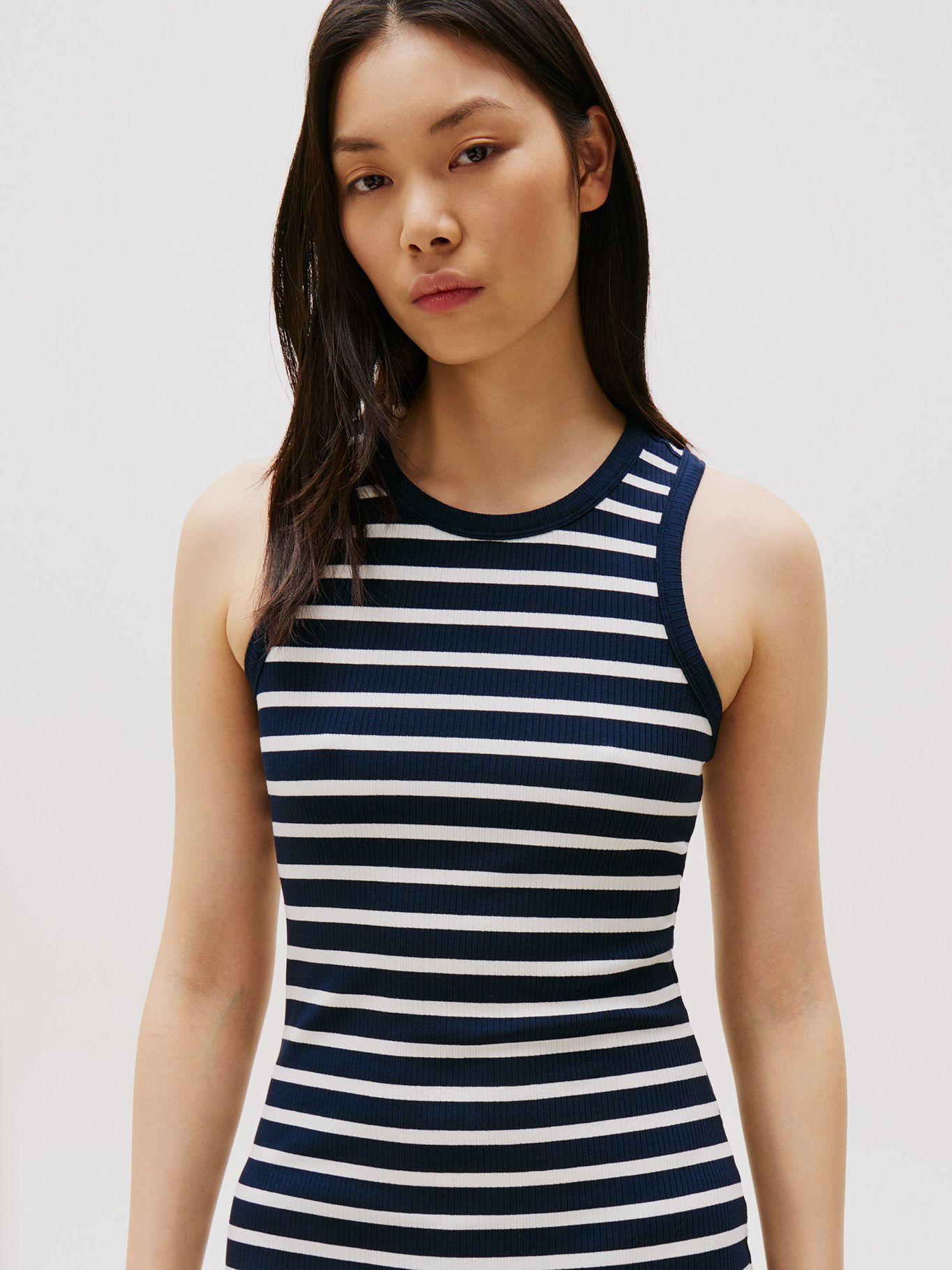 Vestido Maxi Acanalado Ajustado Azul Tommy Hilfiger-3