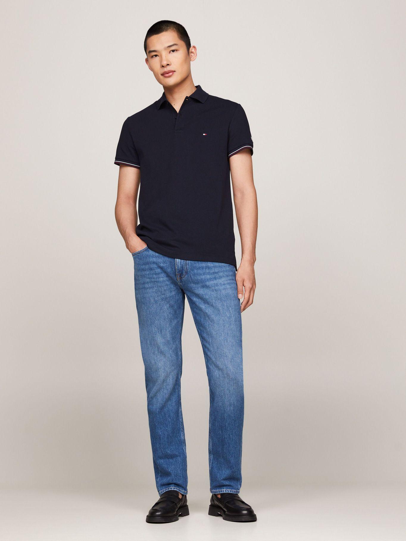 Polo De Corte Tapeta A Contraste Azul Tommy Hilfiger-1