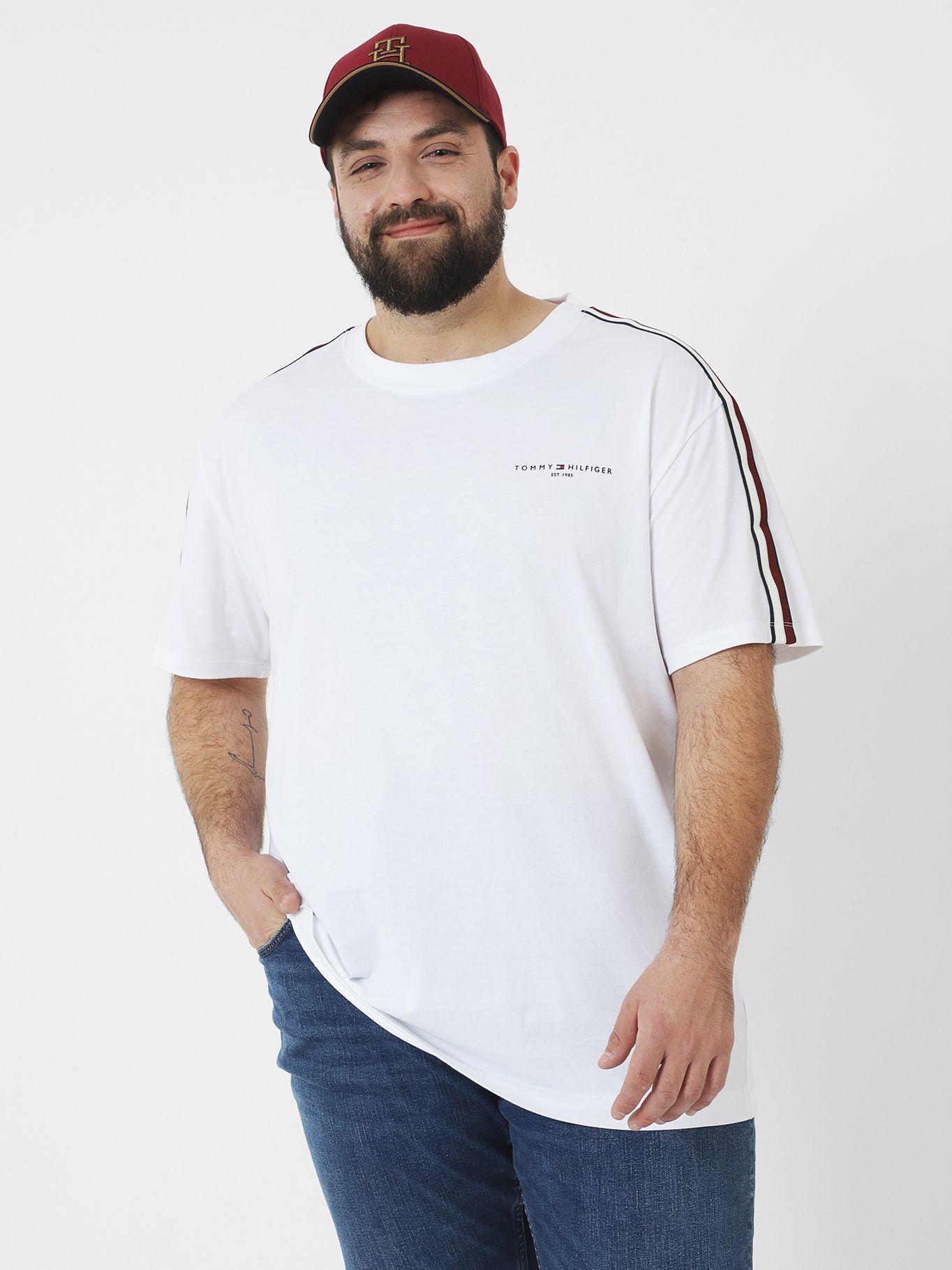 Polera Plus Stipe Logo Blanco Tommy Hilfiger-0