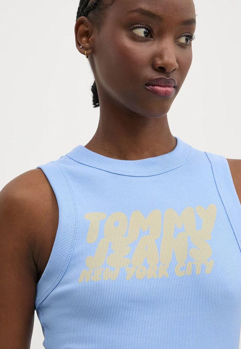 Polera Bubble Con Logo Celeste Tommy Jeans-3