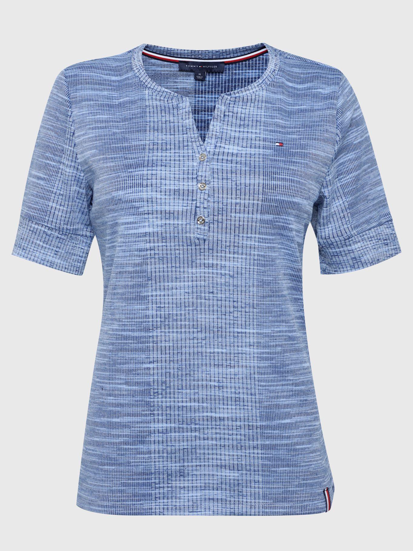 Polera Henley Tie Dye Con Logo Celeste Tommy Hilfiger-0