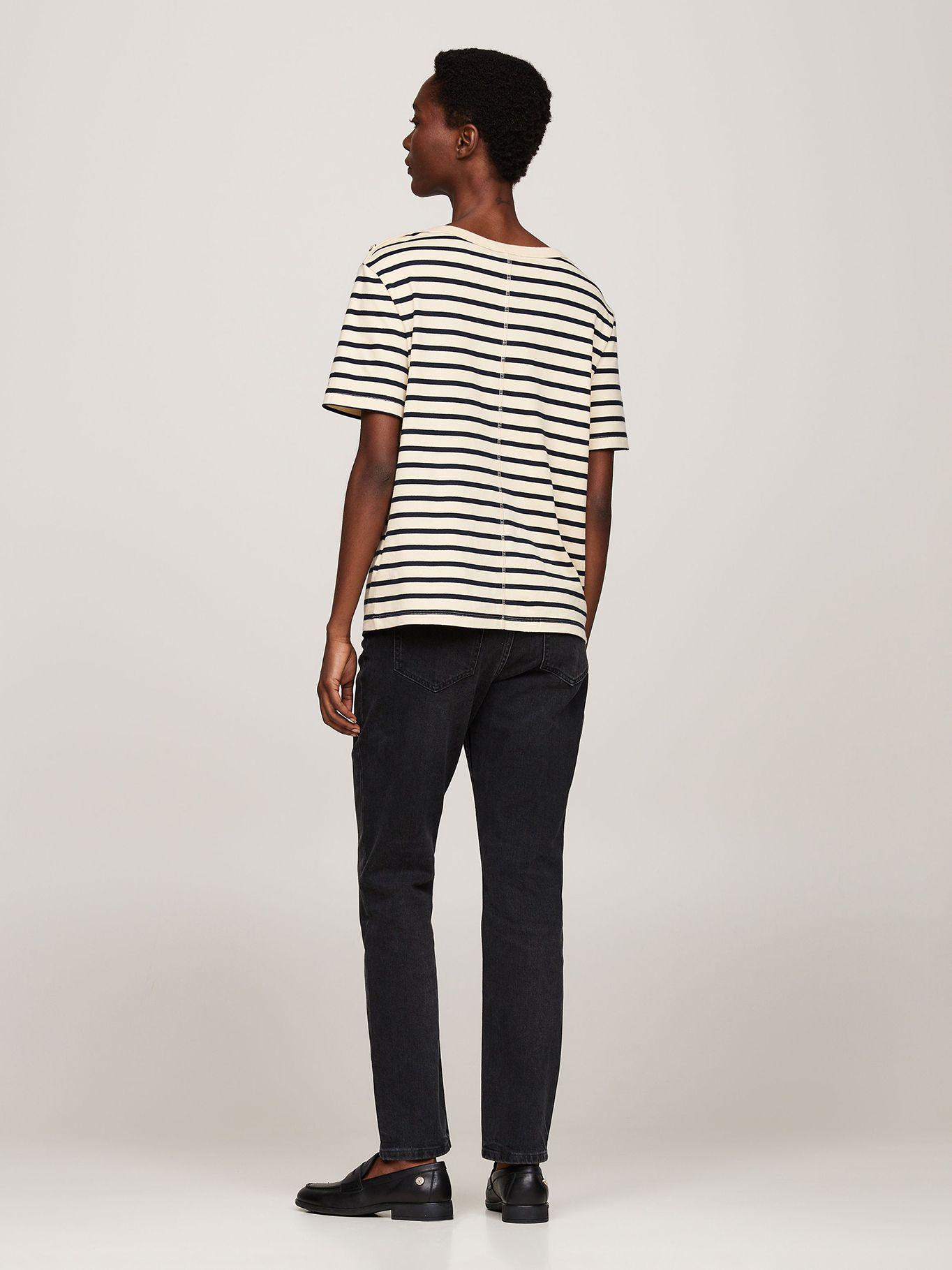 Polera Logo Botones Dorados Multicolor Tommy Hilfiger-2