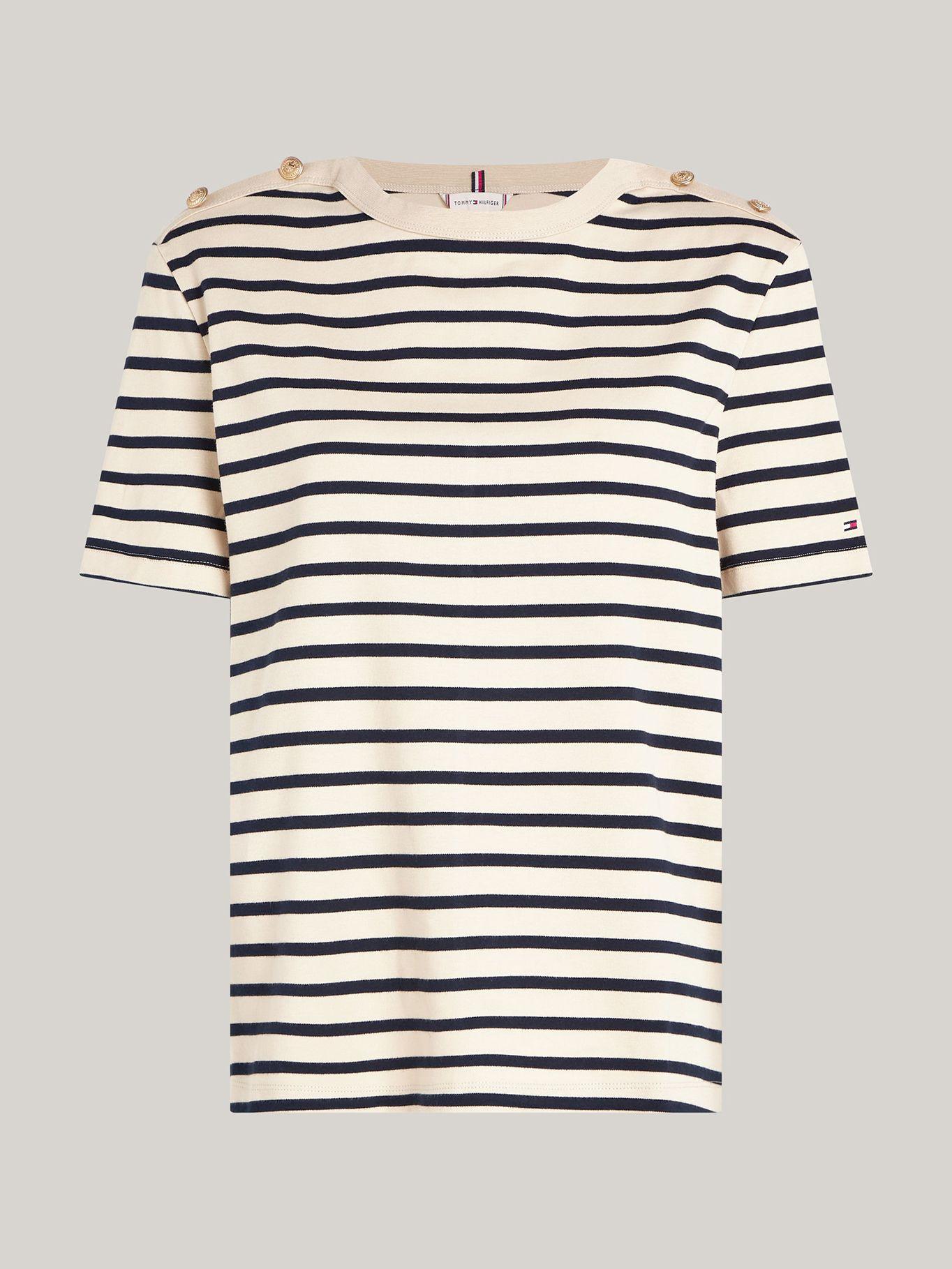 Polera Logo Botones Dorados Multicolor Tommy Hilfiger-4