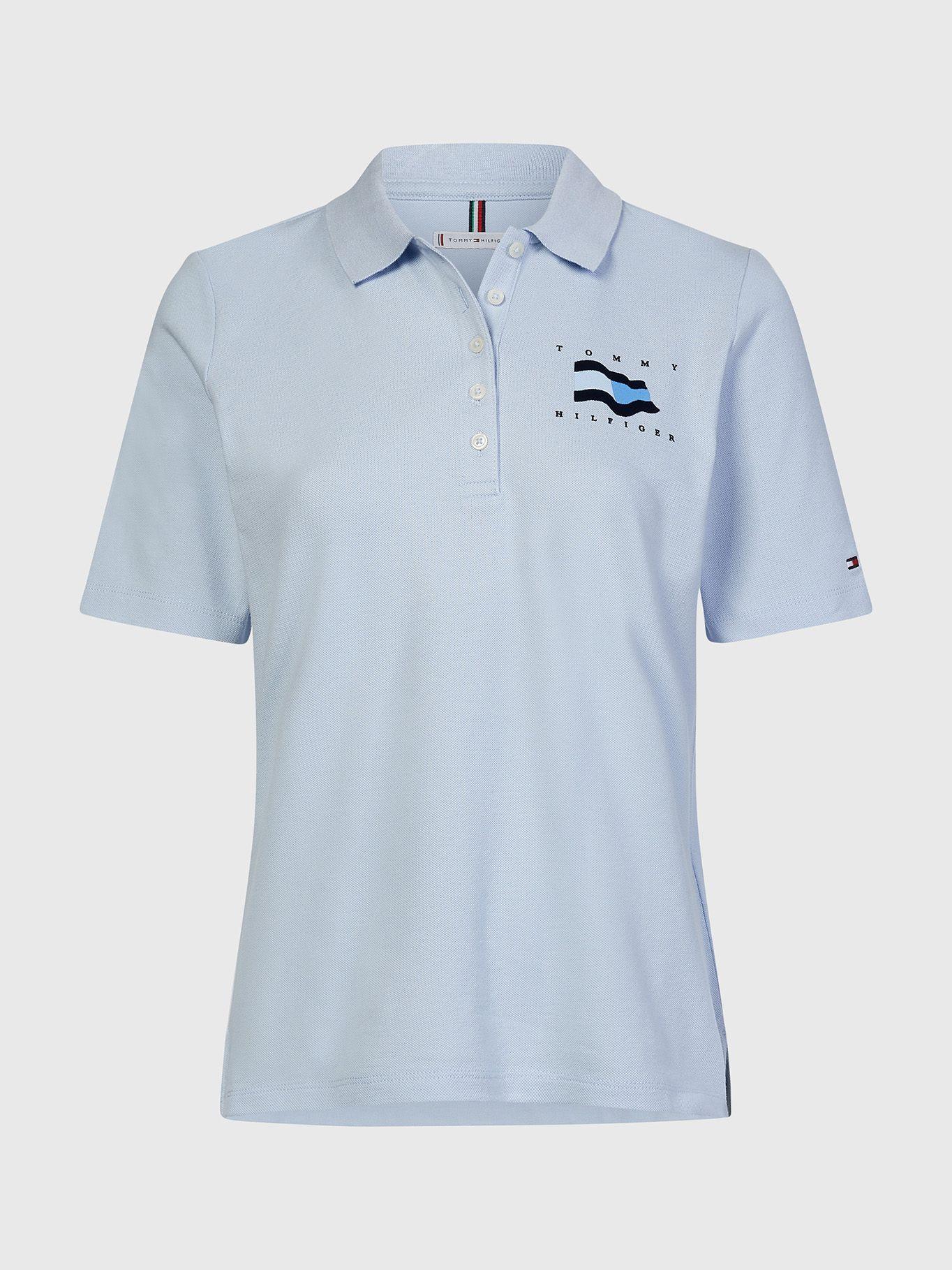 Polo Logo Aterciopelado Celeste Tommy Hilfiger JN2-4