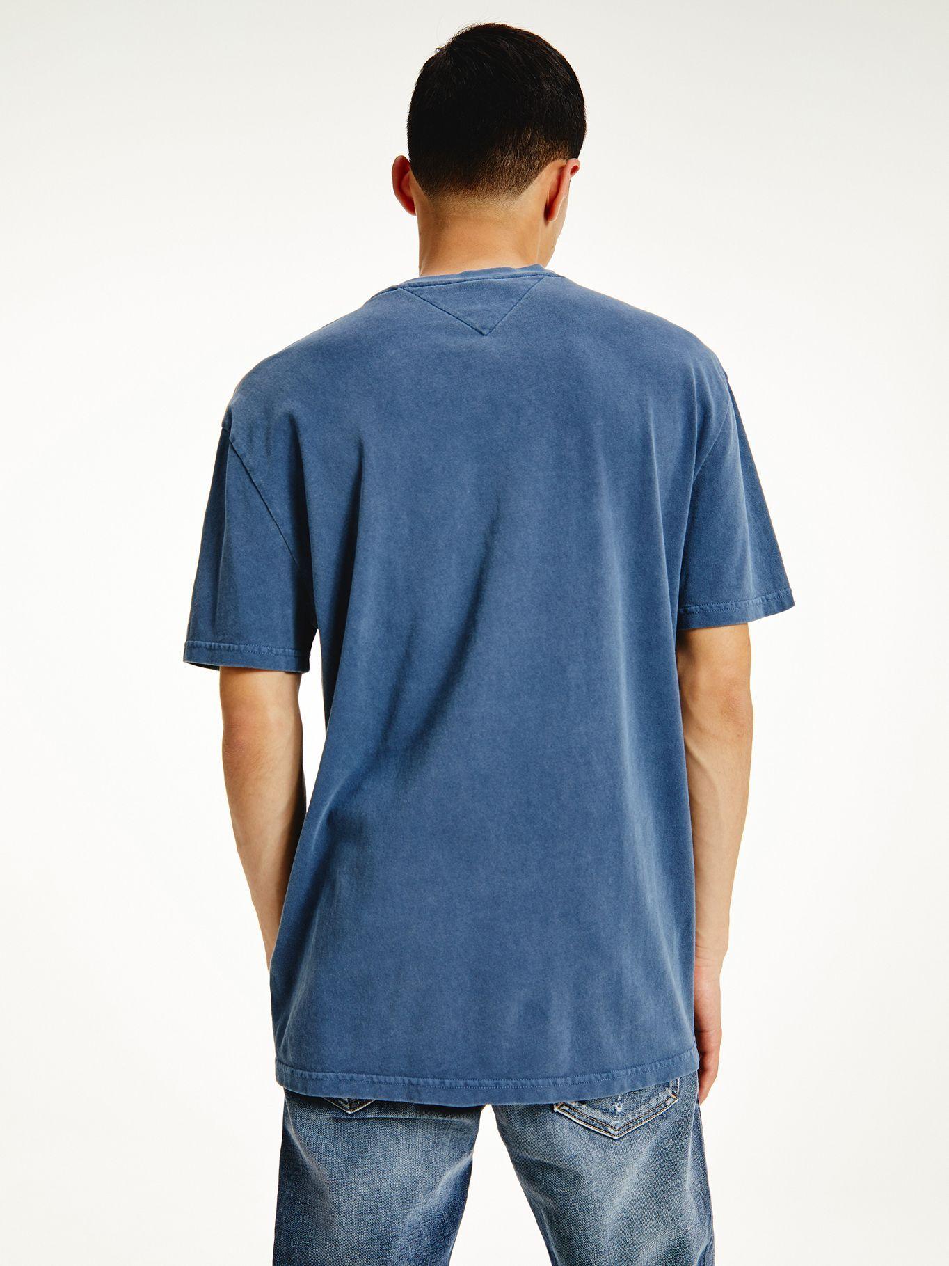 Polera Logo Desteñido Azul Tommy Jeans M2-1