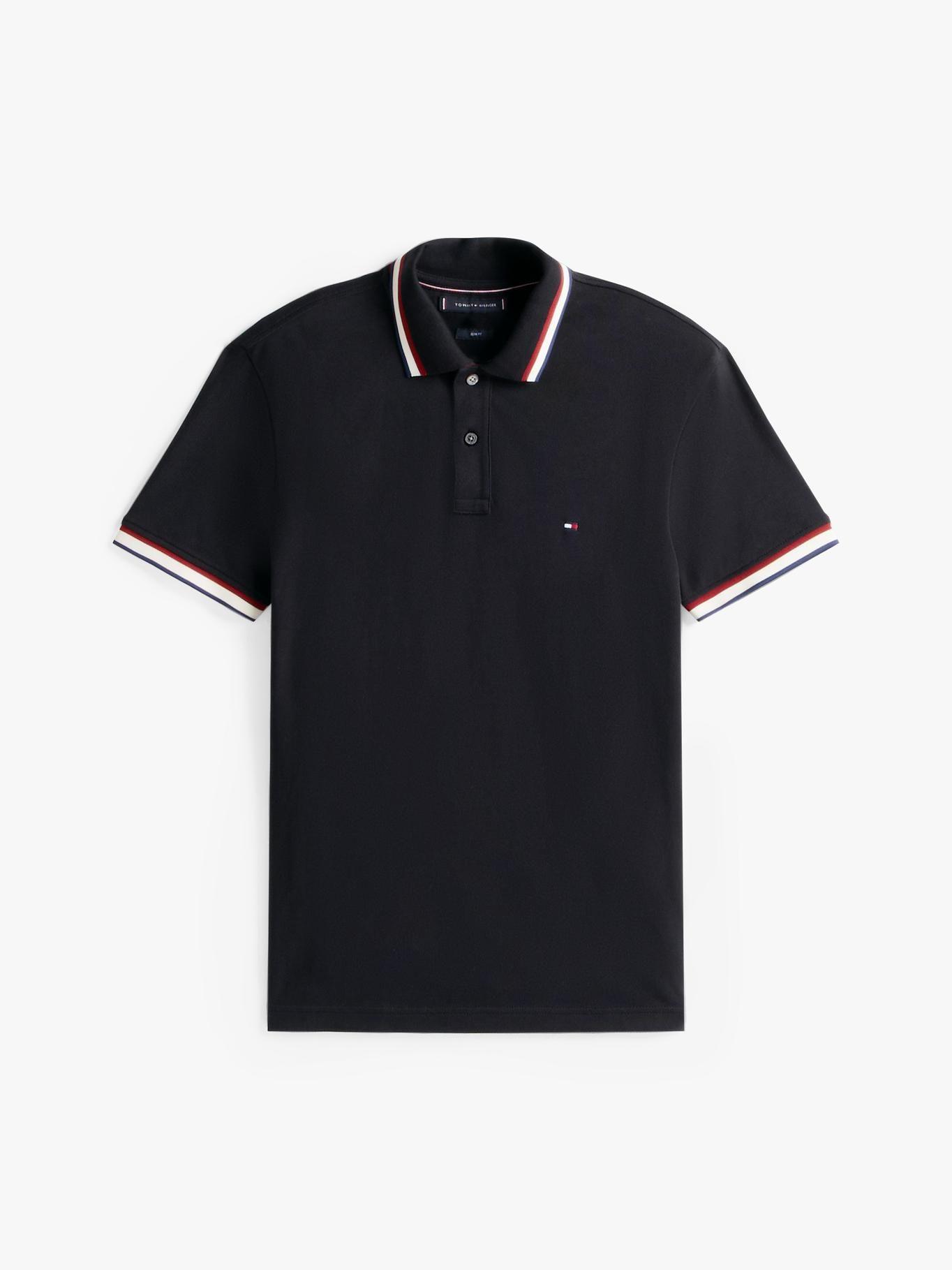 Polo Slim Fit Con Logo Negro Tommy Hilfiger-4