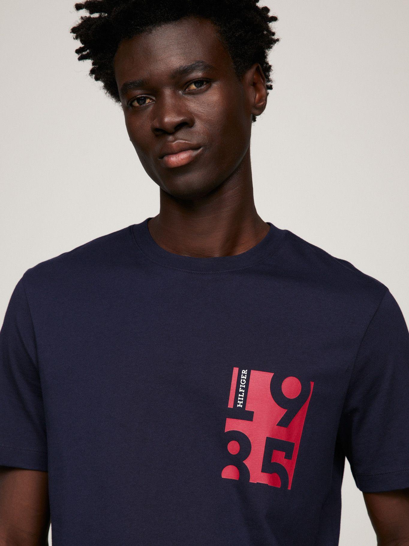 Polera Chest Print Logo Azul Tommy Hilfiger-3