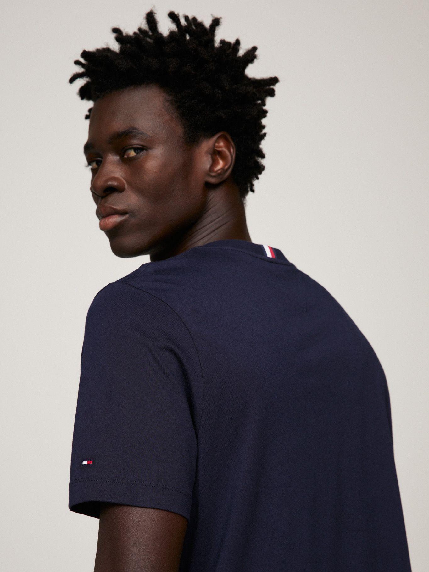 Polera Chest Print Logo Azul Tommy Hilfiger-4