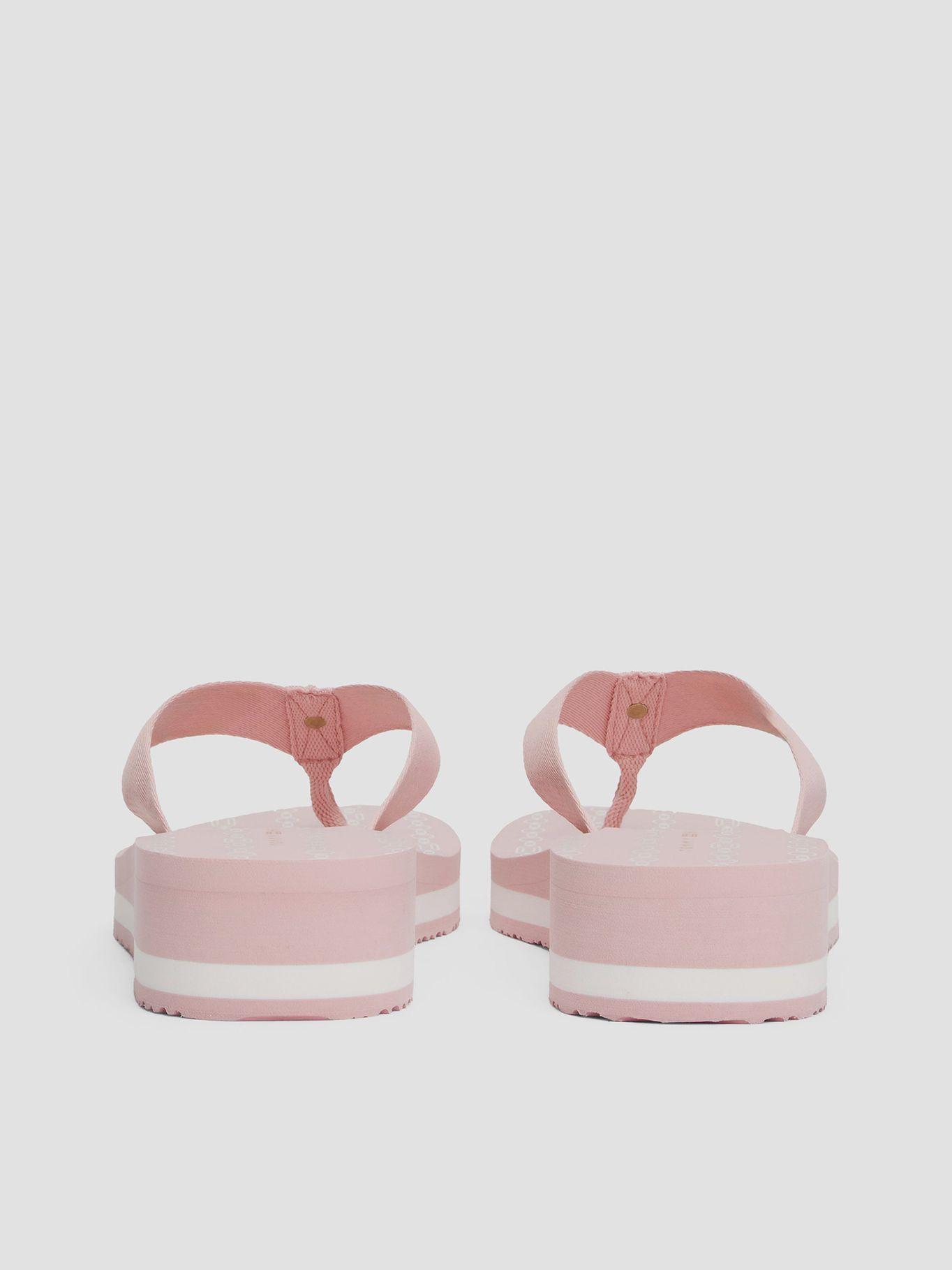 Sandalias De Cuña Monograma Th Rosado Tommy Hilfiger-1
