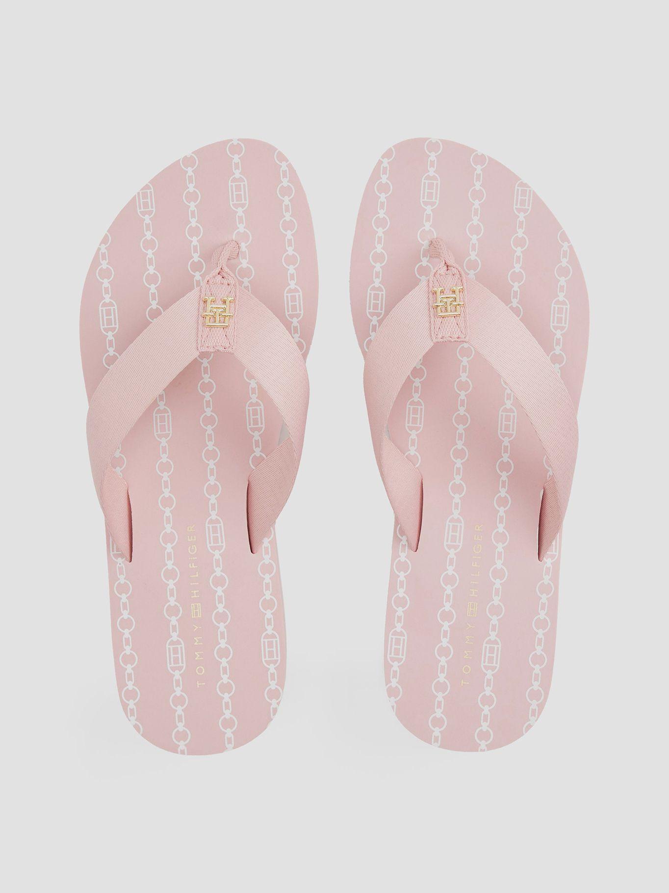 Sandalias De Cuña Monograma Th Rosado Tommy Hilfiger-2