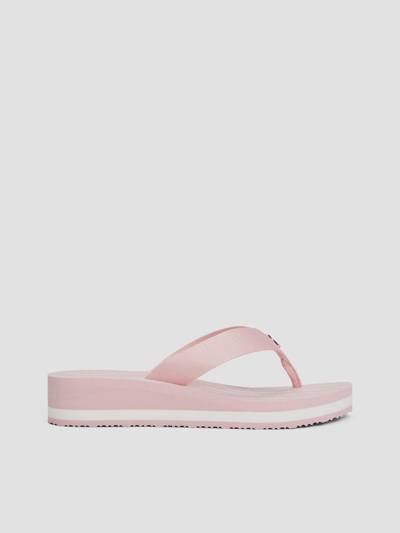 Sandalias De Cuña Monograma Th Rosado Tommy Hilfiger-4