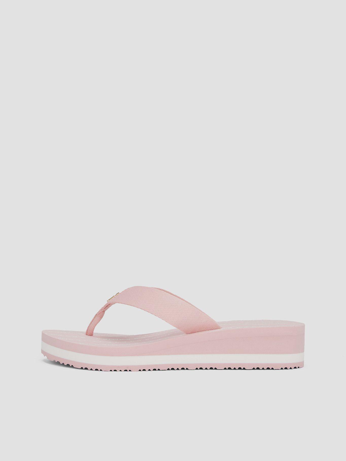 Sandalias De Cuña Monograma Th Rosado Tommy Hilfiger-5