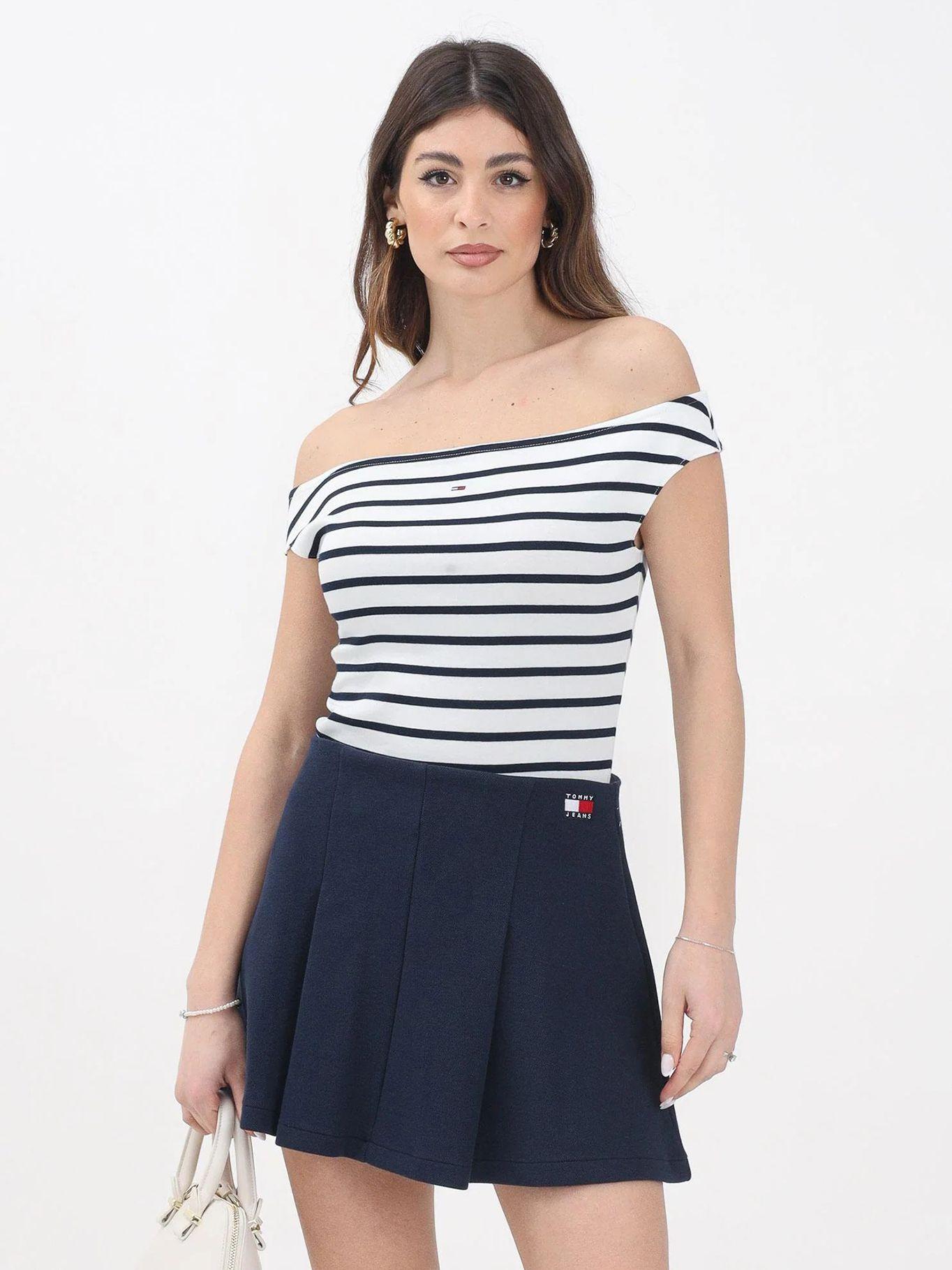Polera Slim Fit Cuello Bote Blanco Tommy Jeans-0