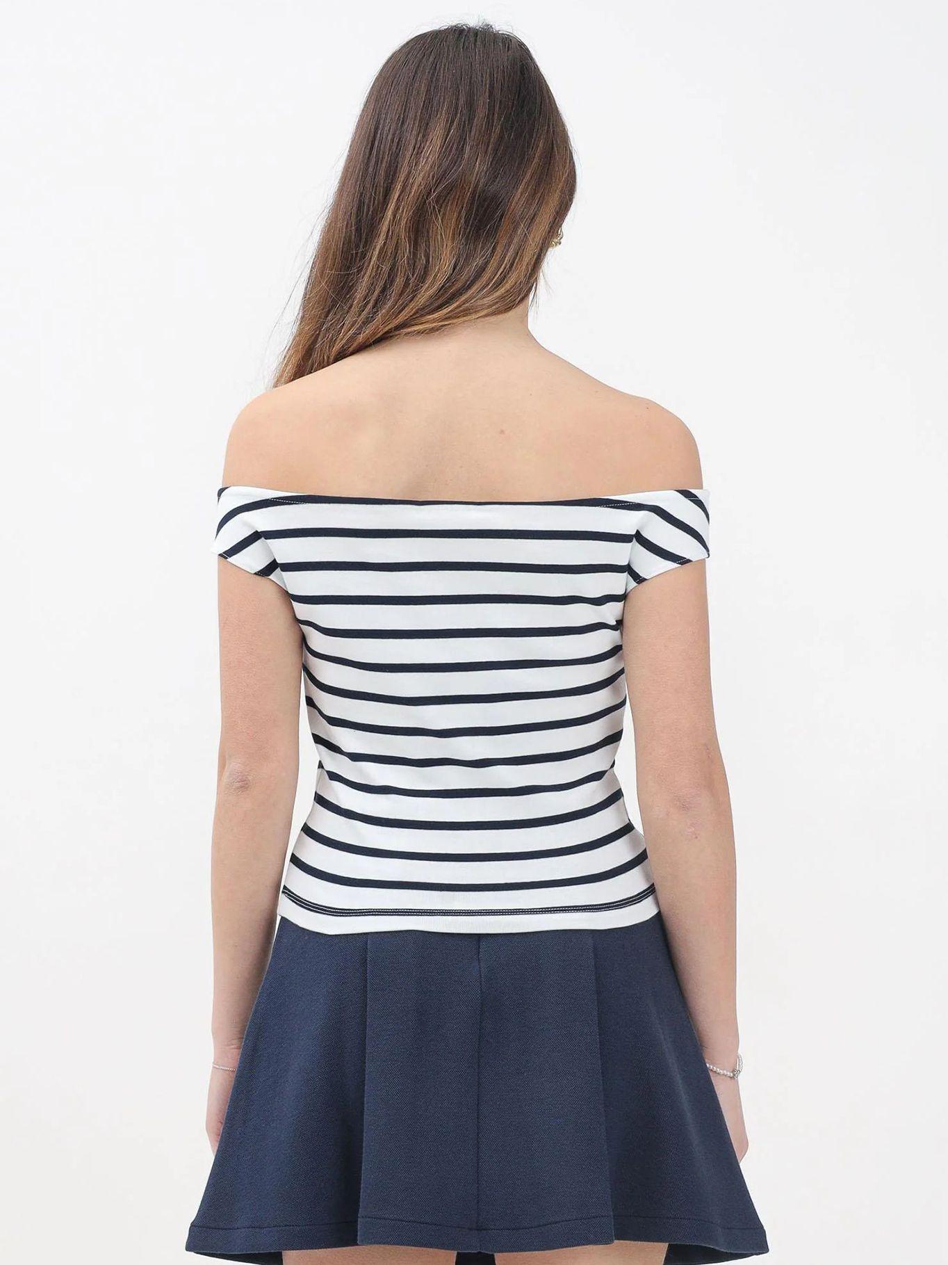 Polera Slim Fit Cuello Bote Blanco Tommy Jeans-1