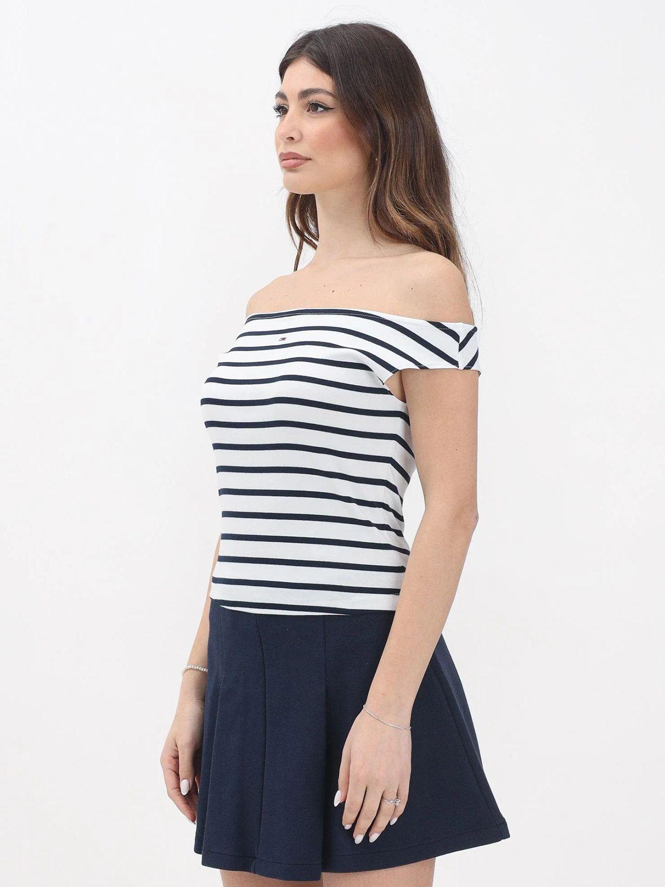Polera Slim Fit Cuello Bote Blanco Tommy Jeans-2