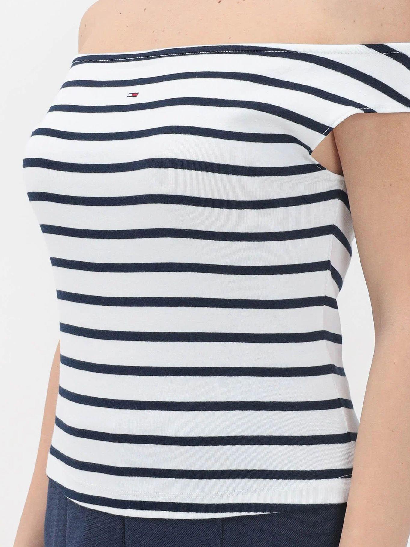 Polera Slim Fit Cuello Bote Blanco Tommy Jeans-3
