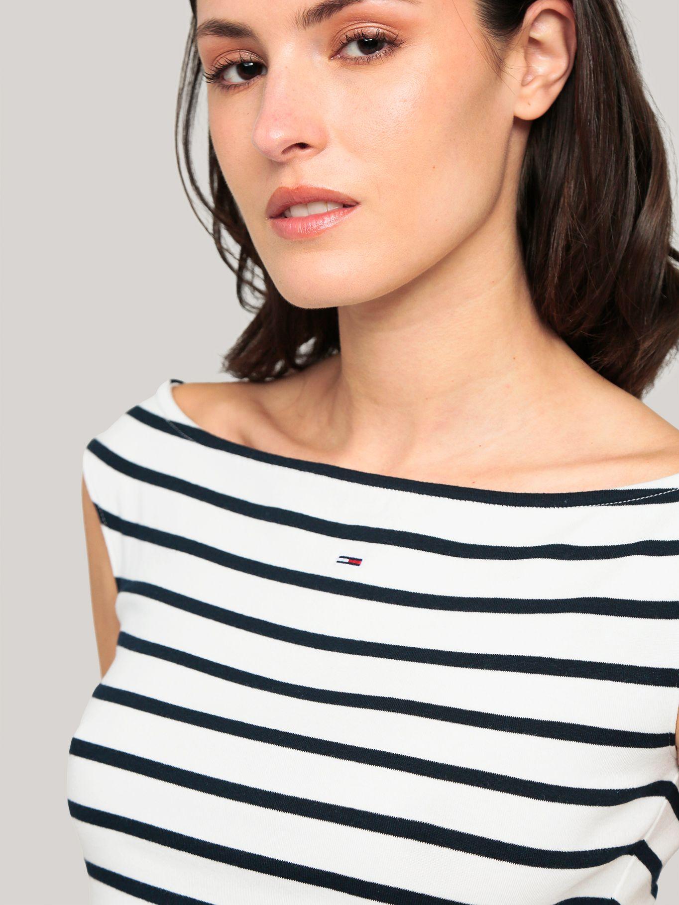 Polera Slim Fit Cuello Bote Blanco Tommy Jeans-4