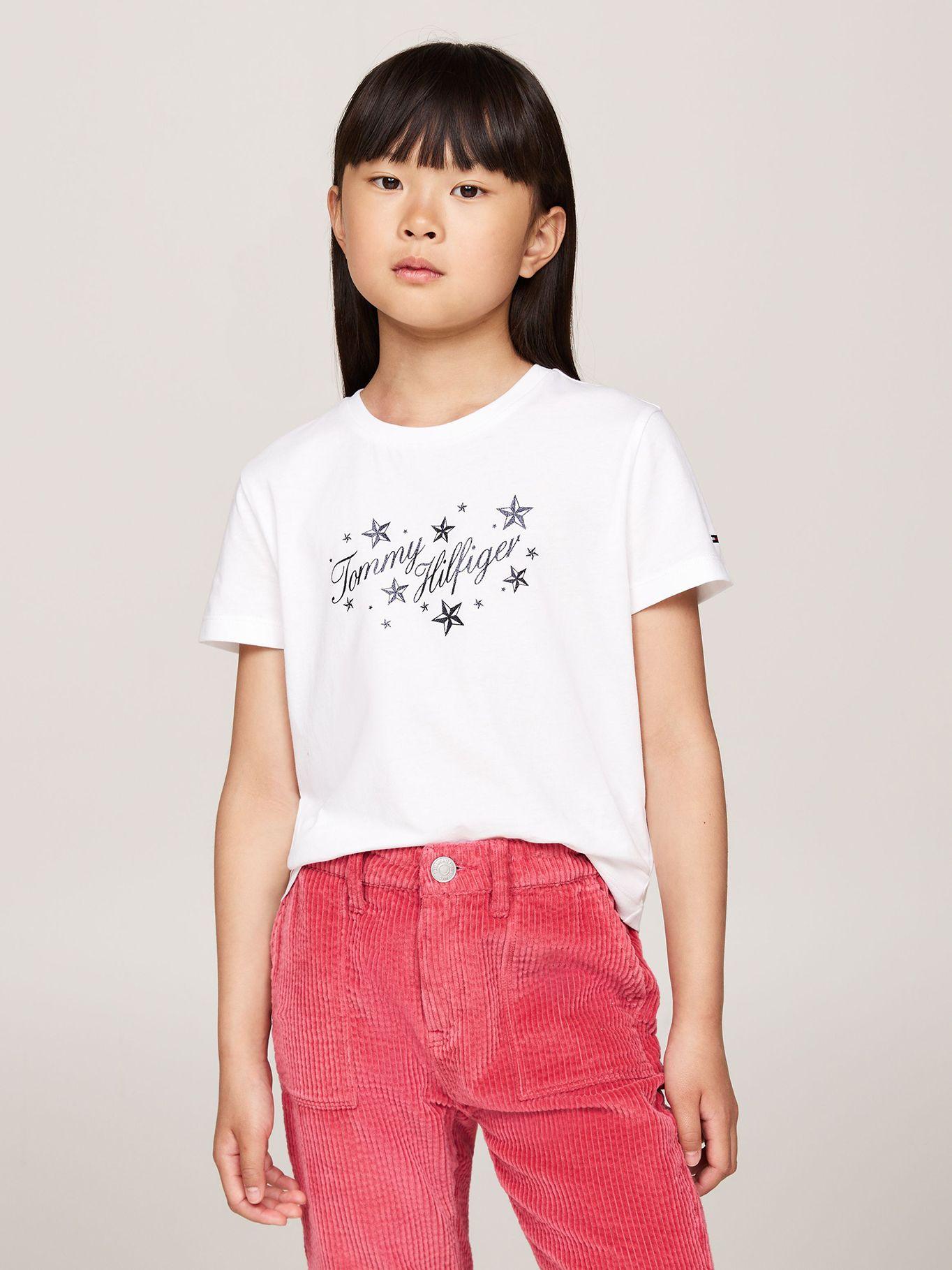 Polera De Niña Con Logo Script Blanco Tommy Hilfiger-0