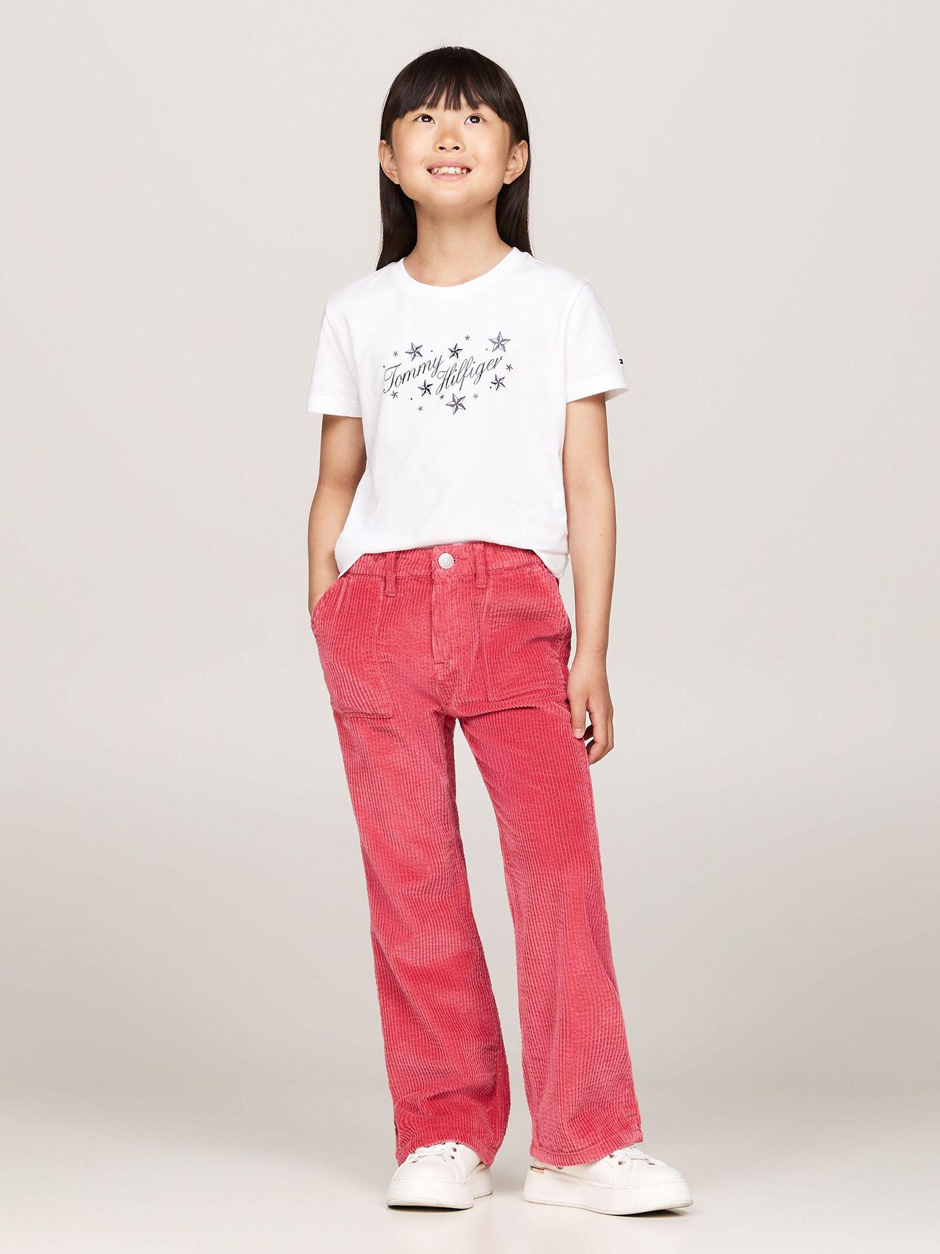 Polera De Niña Con Logo Script Blanco Tommy Hilfiger-1